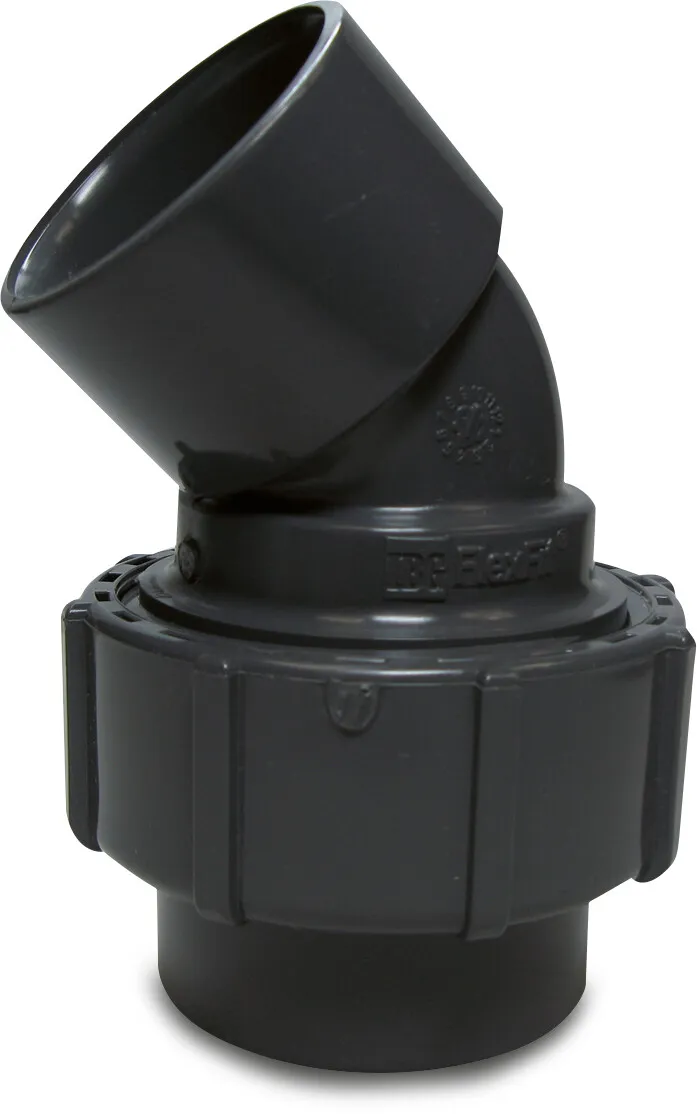 Knie 45° PVC-U 50 mm knel x lijmmof 4bar grijs