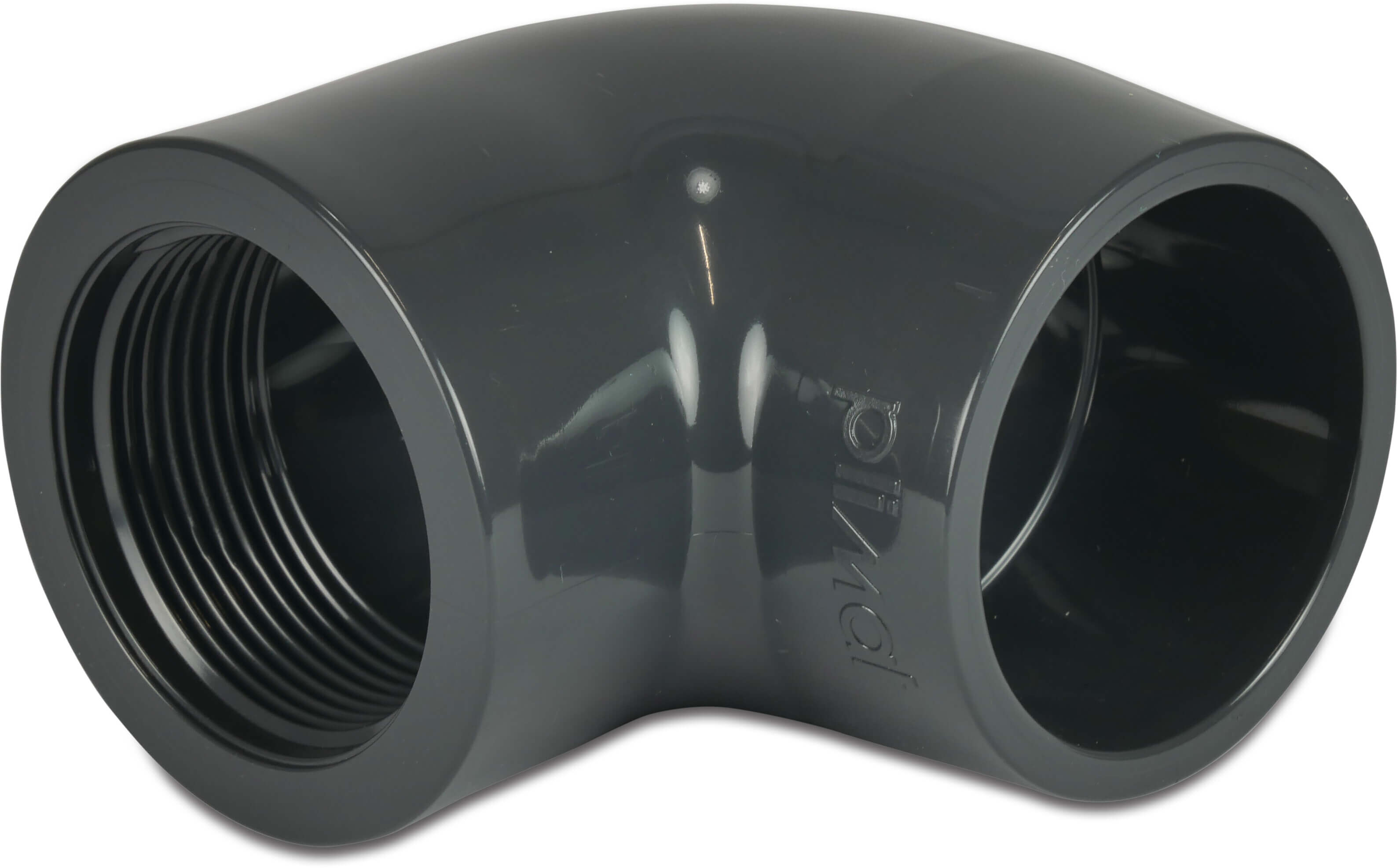 Profec Vinkel 90° reducerende PVC-U 50 mm x 1 1/2" limmuffe x indvendig gevind 10bar grå