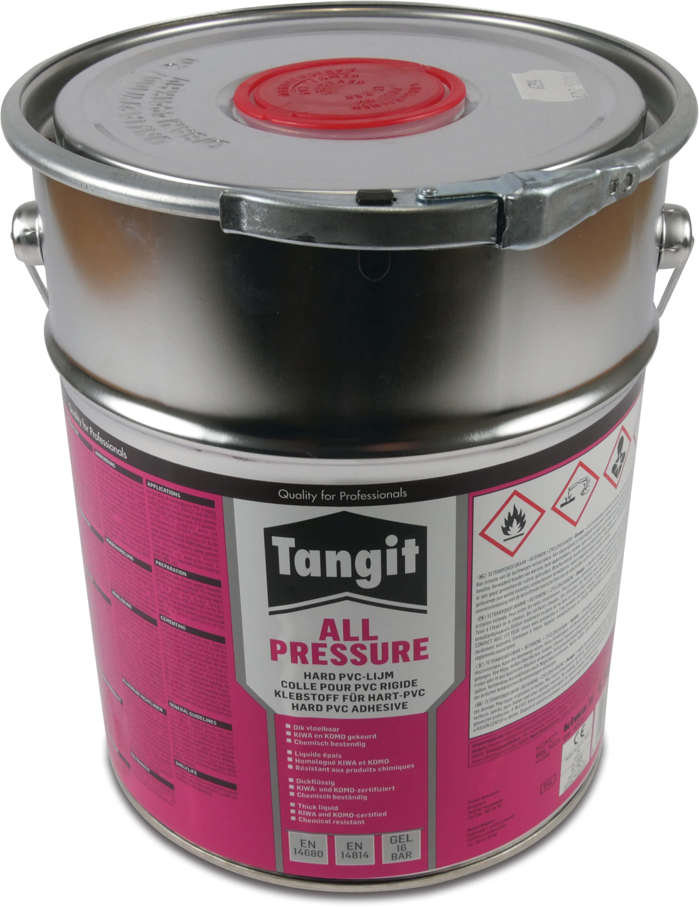 Tangit PVC glue 4500g without brush KIWA type All Pressure label EN/DE/NL/FR