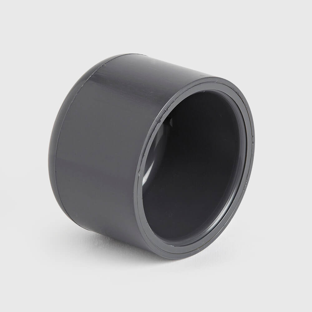 Cap PVC-U 125 mm glue socket 16bar grey