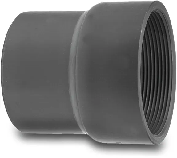 VDL Verloopring PVC-U 90/75 mm x 2" lijmspie/lijmmof x binnendraad 16bar grijs