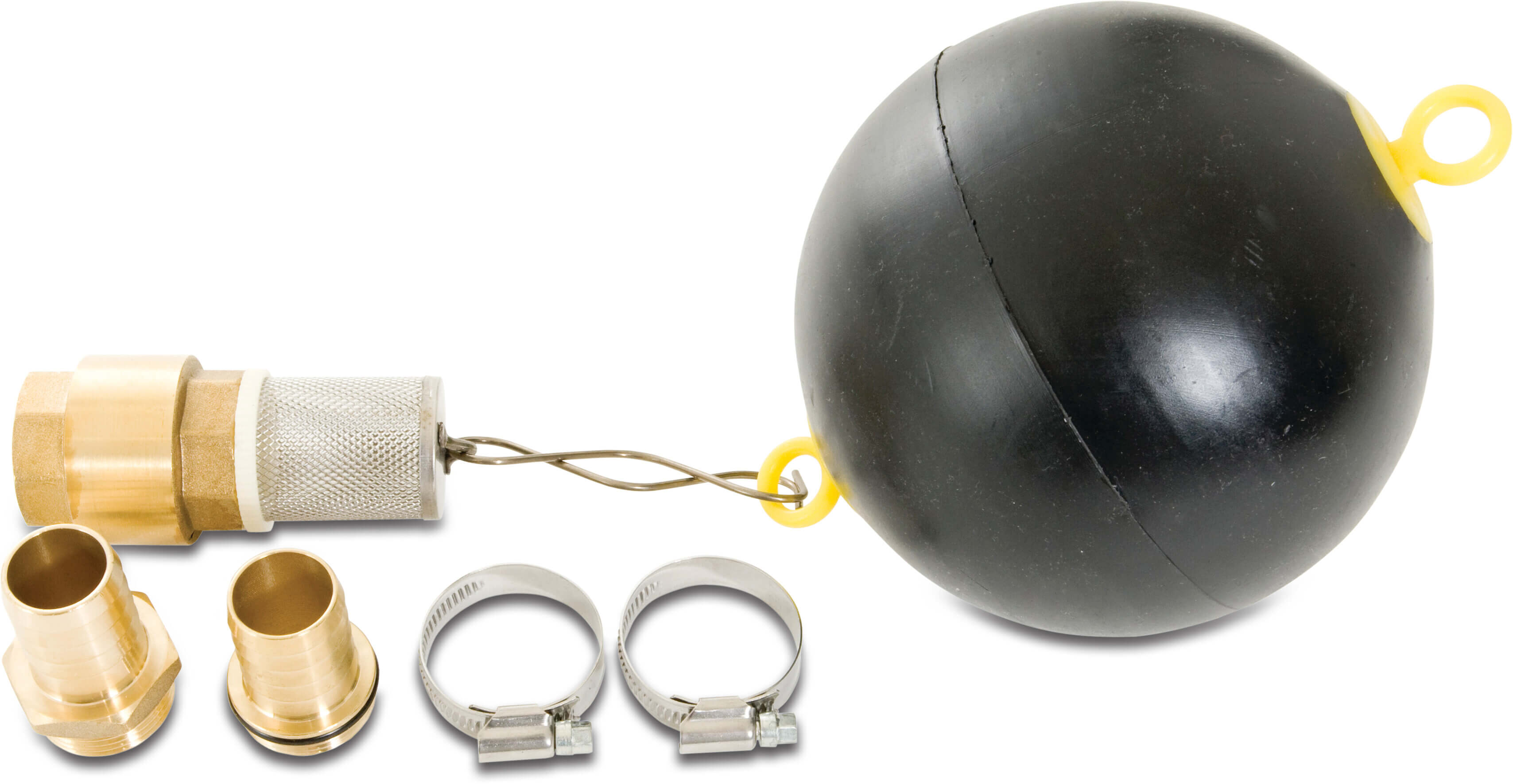 Sugefilter med flyde og groft filter messing 1" indvendig gevind rustfri stål