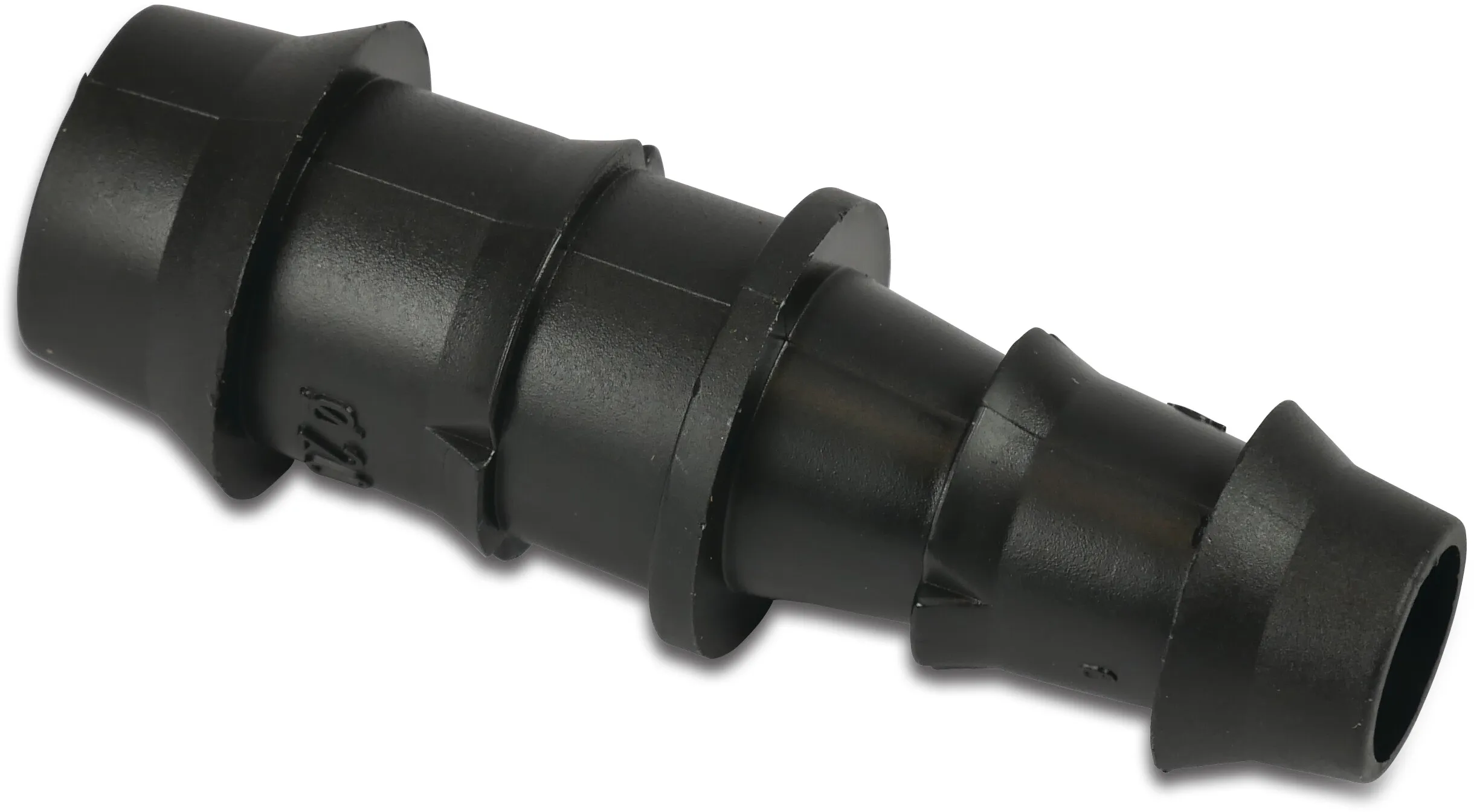 Raccord PP 4 bar cannelé noir