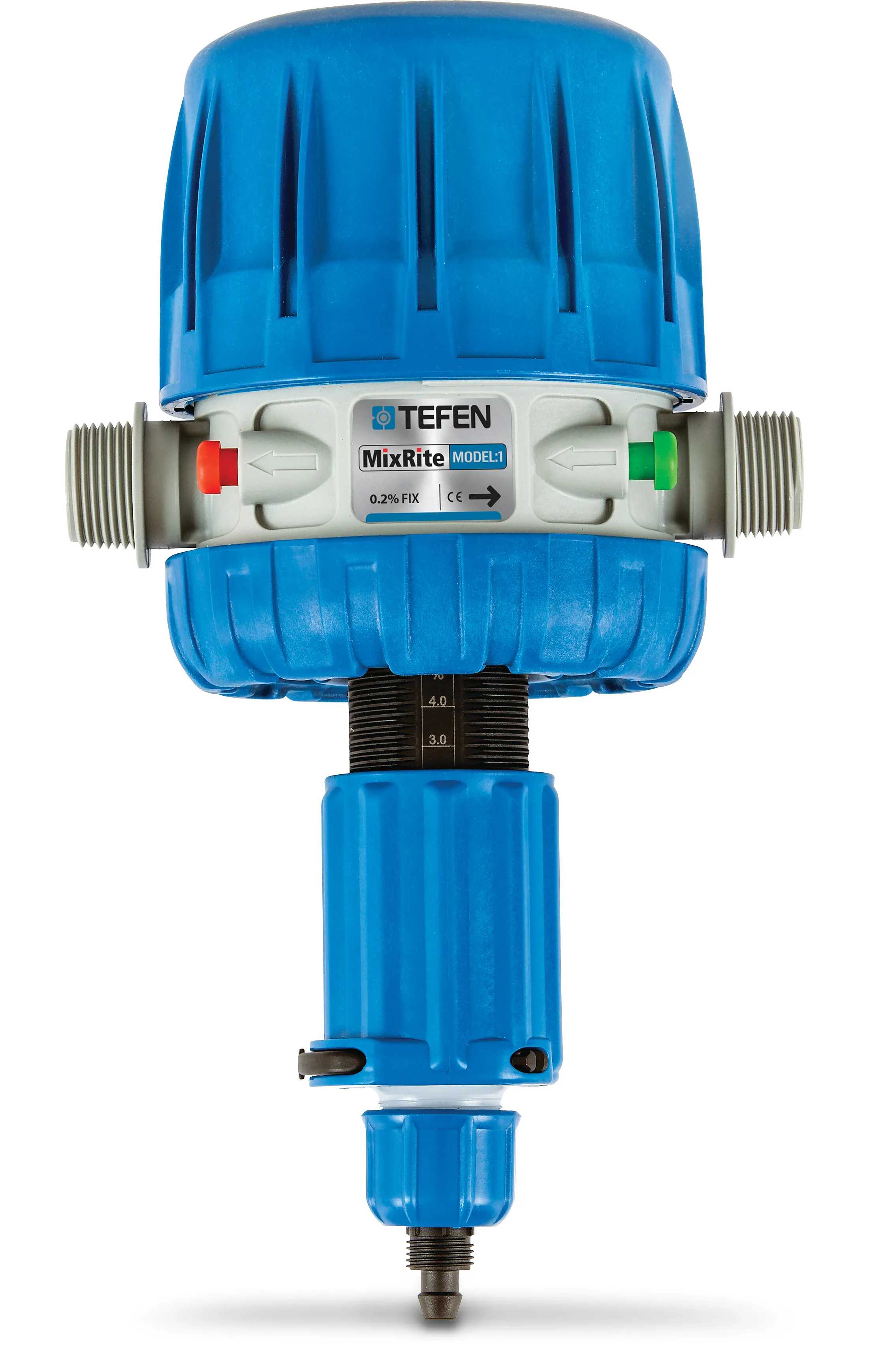 Tefen Doseringspumpe 3/4" x 8 mm x 3/4" udvendig gevind x slangestuds x udvendig gevind type MixRite TF1 Fixed