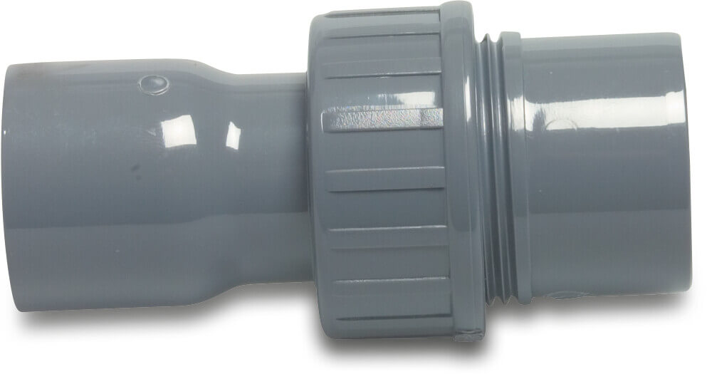 VDL Union coupler PVC-U 50 mm x 50/63 mm glue socket x glue socket/glue spigot 16bar grey