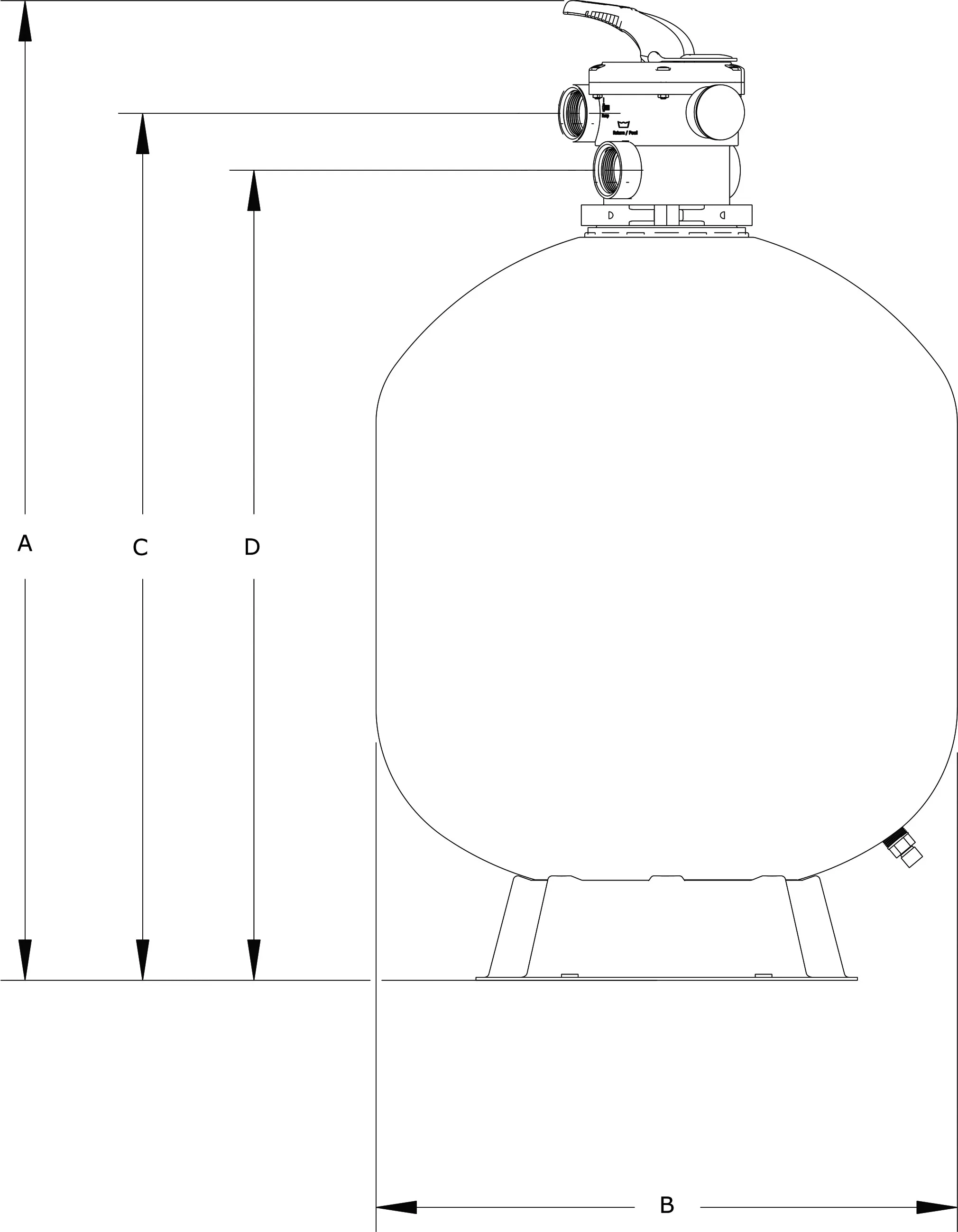 Sand filter PP 50 mm / 1 1/2" female thread 3,75bar beige type T530