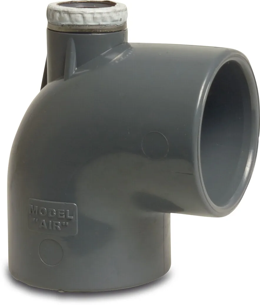 Elbow 90° with top outlet PVC-U 110 mm glue socket 16bar 1" grey