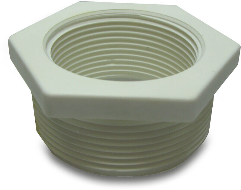 Praher Adaptor socket 2" x 1 1/2" male thread x female thread white
