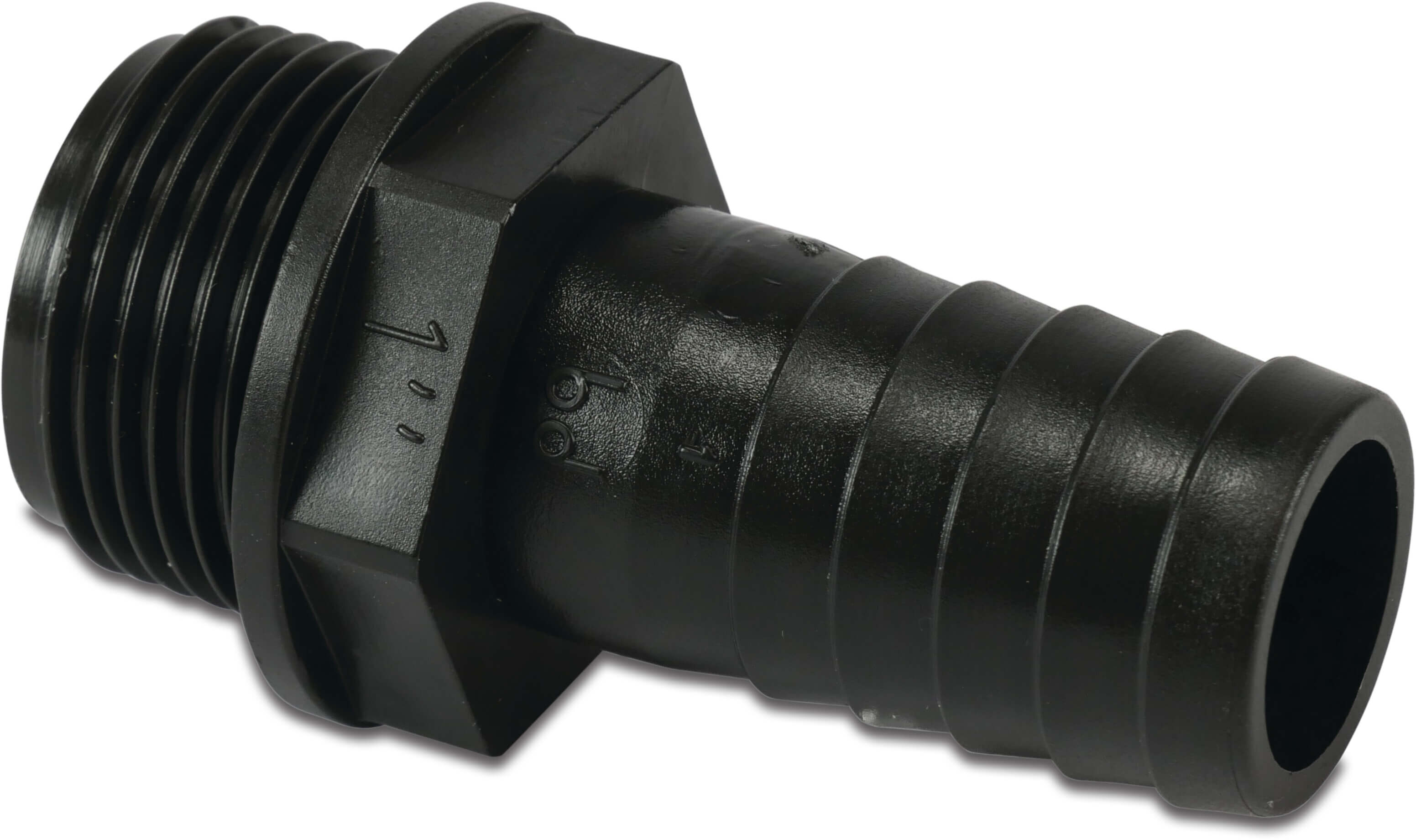 Schlauchtülle PP 1" x 25 mm Außengewinde x Schlauchtülle 6bar Schwarz