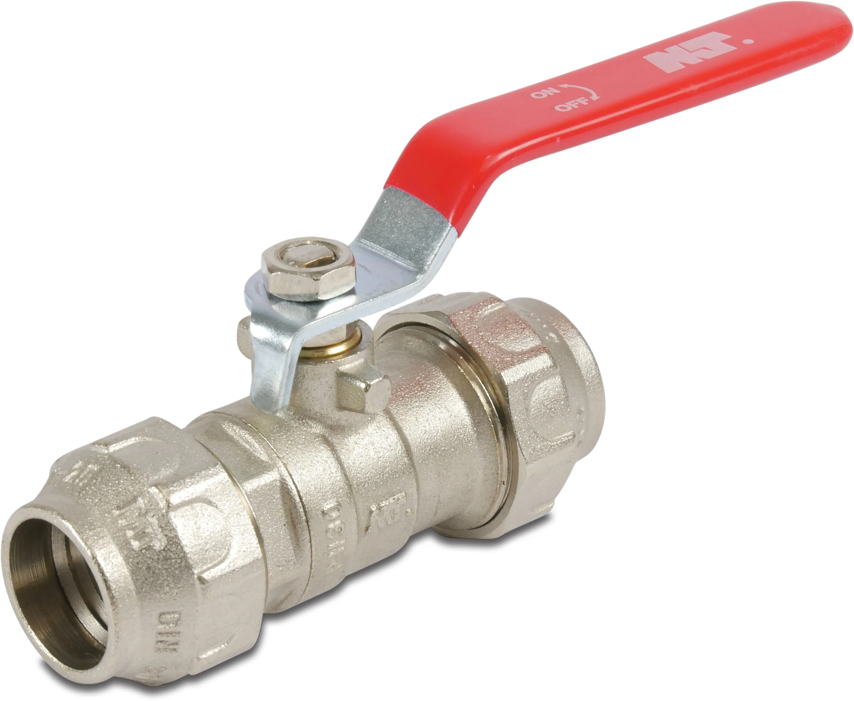 Ball valve brass 20 mm compression 25bar type 4100