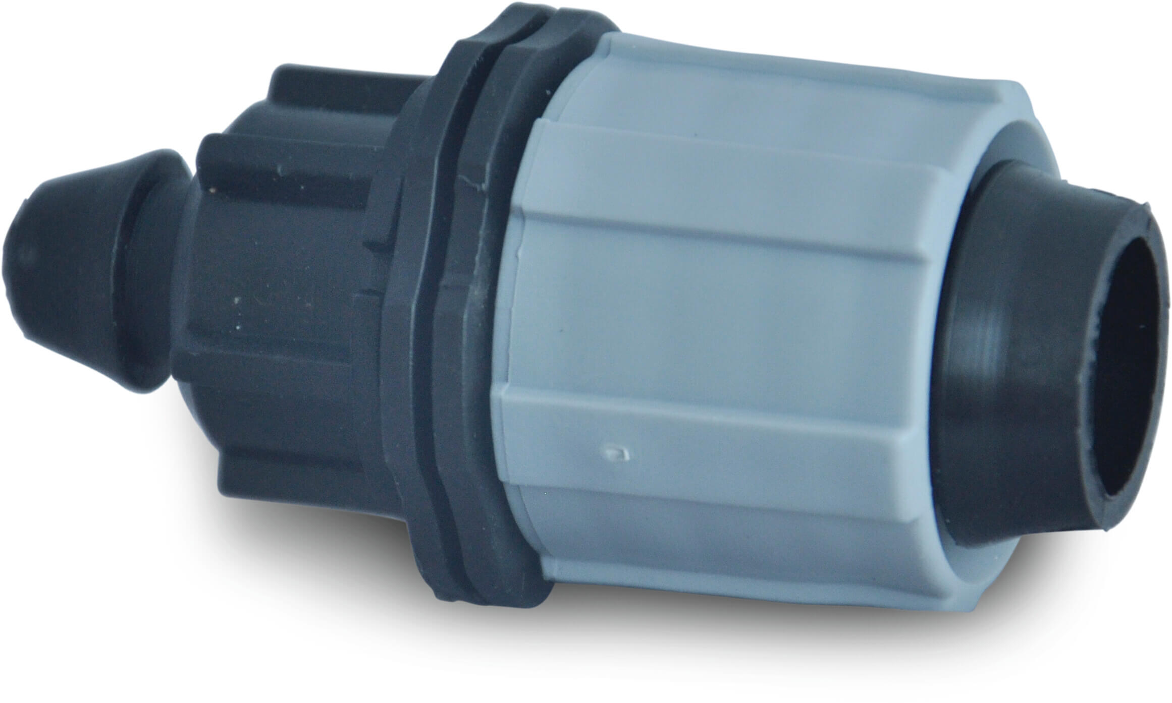 Coupler PP 8 mm x 17 mm push-in x tape black