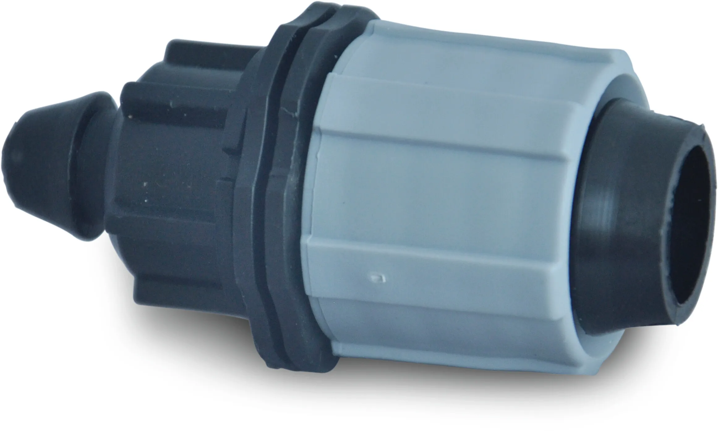 Coupler PP 8 mm x 17 mm push-in x tape black
