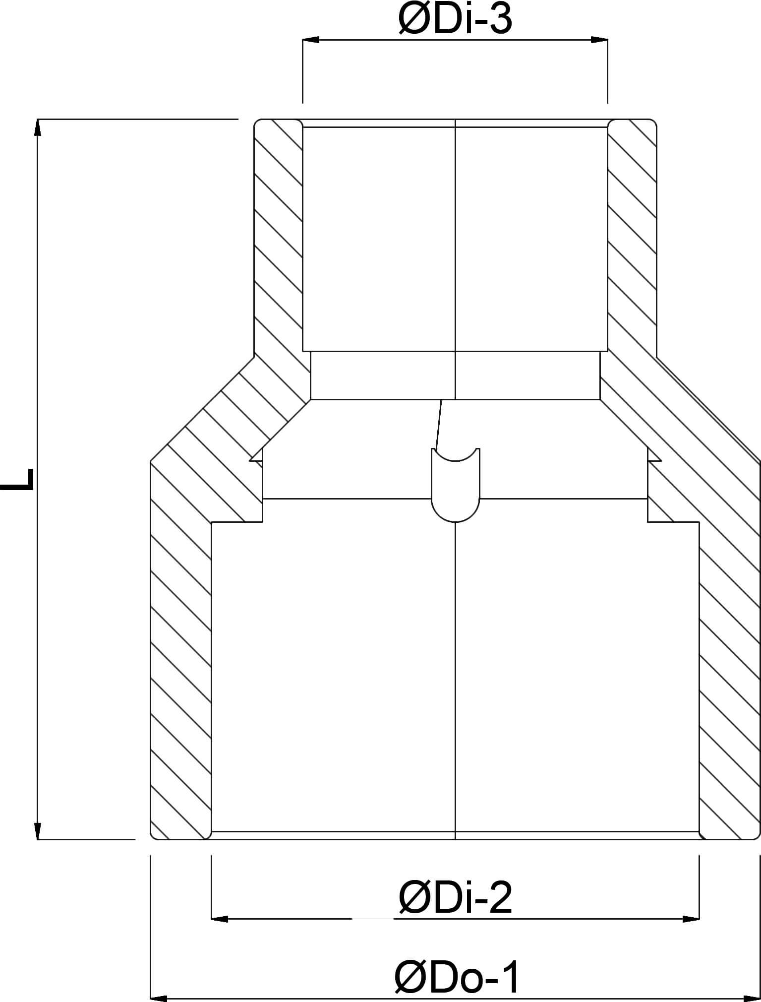 Profec Reduziermuffe PVC-U 125/110 mm x 63 mm Klebestutzen/Klebemuffe x Klebemuffe 16bar Grau