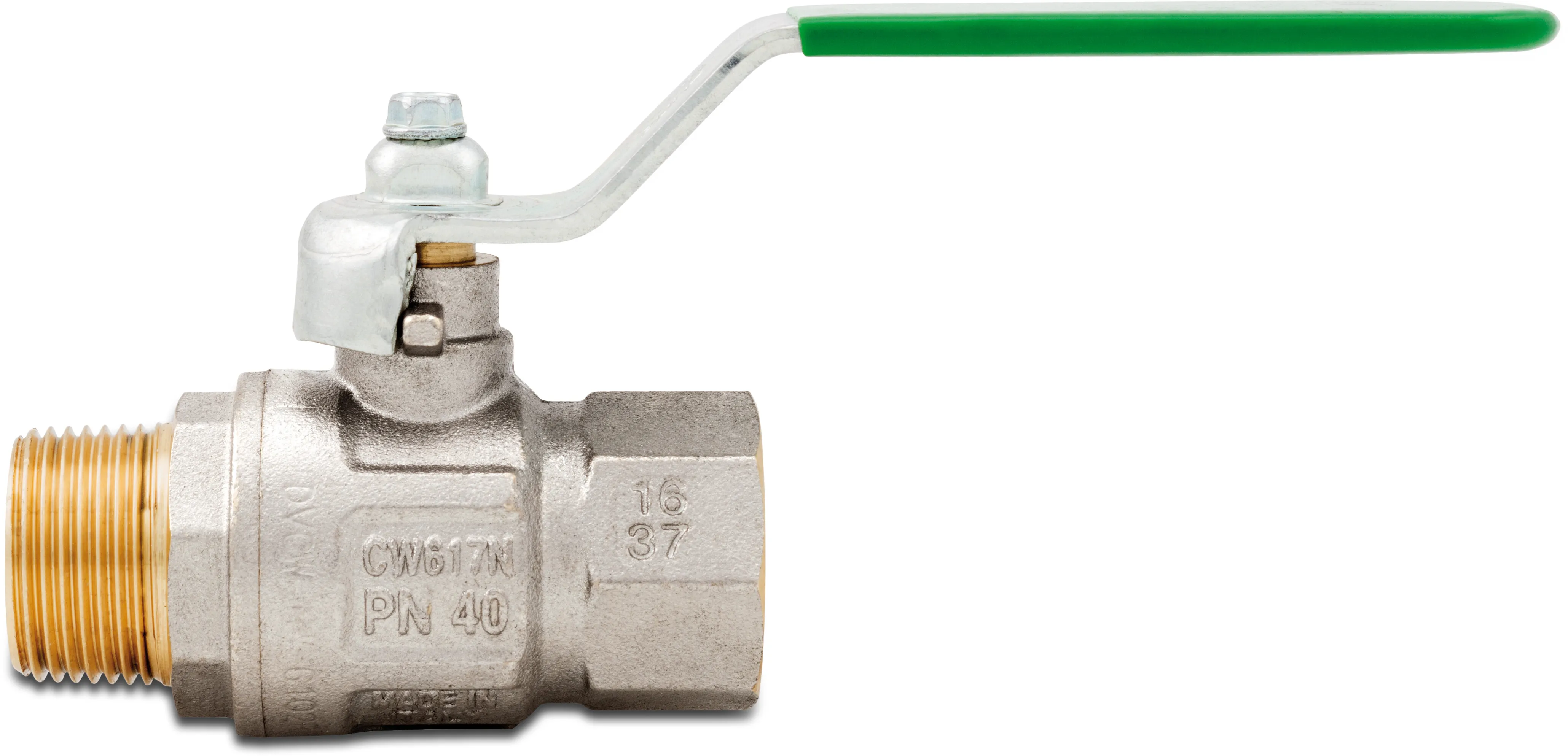 Itap Ball valve brass chrome plated 3/4" male thread x female thread 40bar DVGW type 377