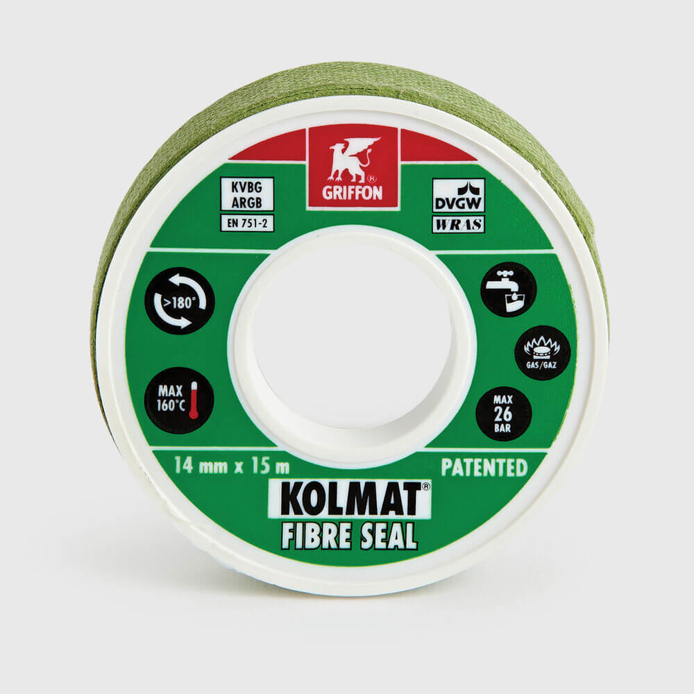 Griffon Gewindedichtung 12 mm Grün 15m DVGW/GASTEC/WRAS Typ Kolmat Label NL/FR