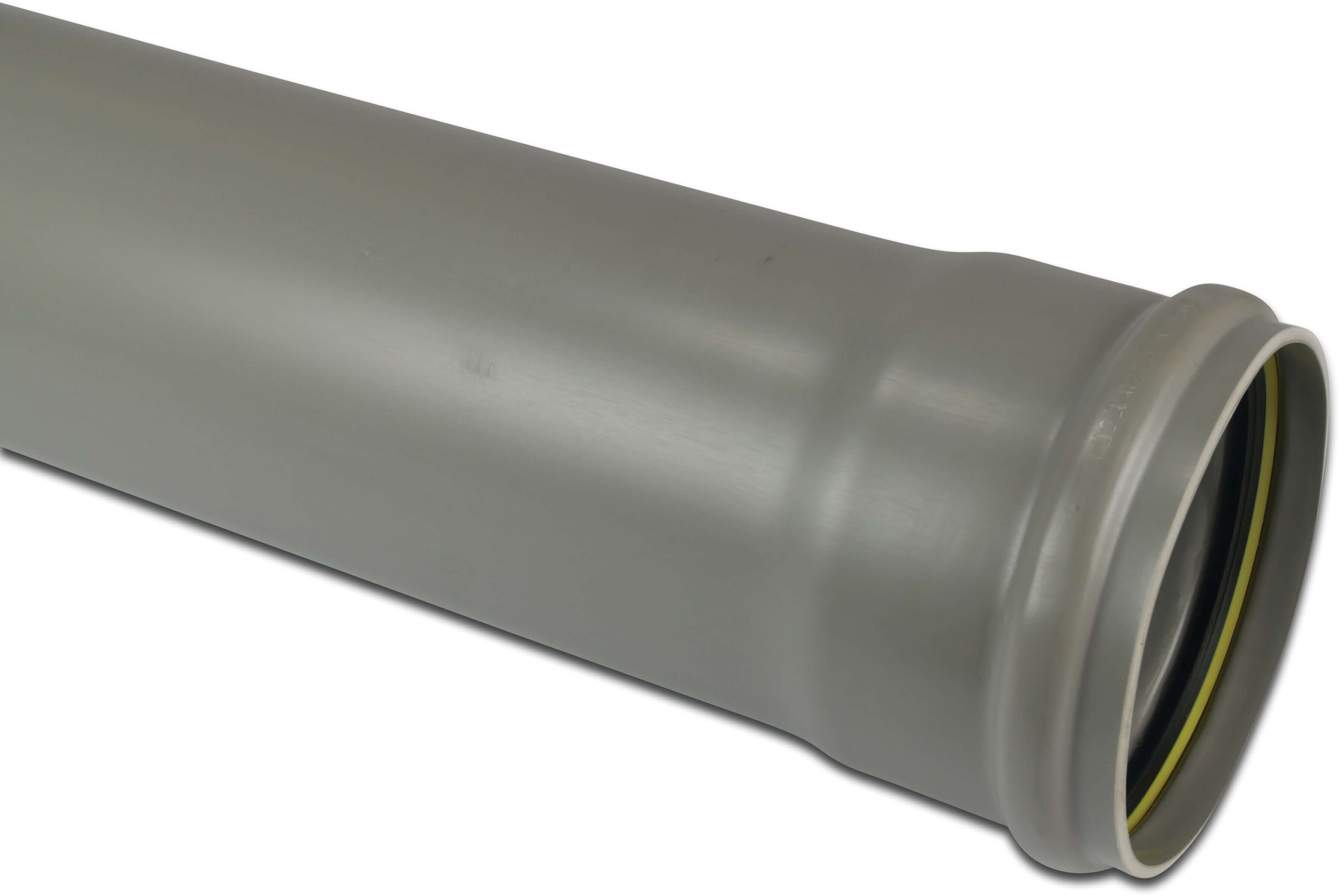 Drainage pipe PVC-U 125 mm x 3,2 mm SN4 ring seal x plain grey 5m BENOR