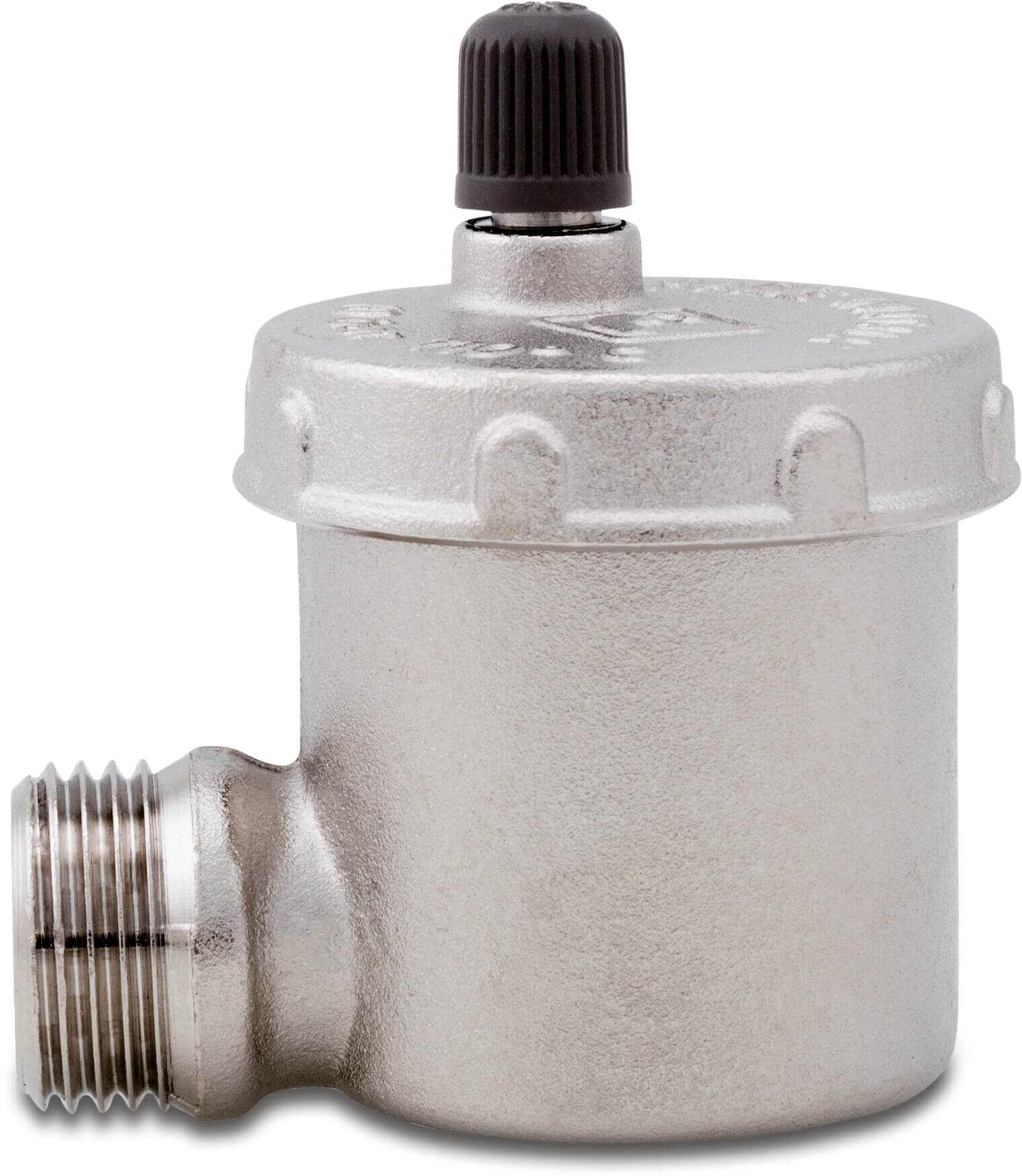 Itap Airvent brass nickel plated 1/2" male thread 10bar type 364 side connection - output above