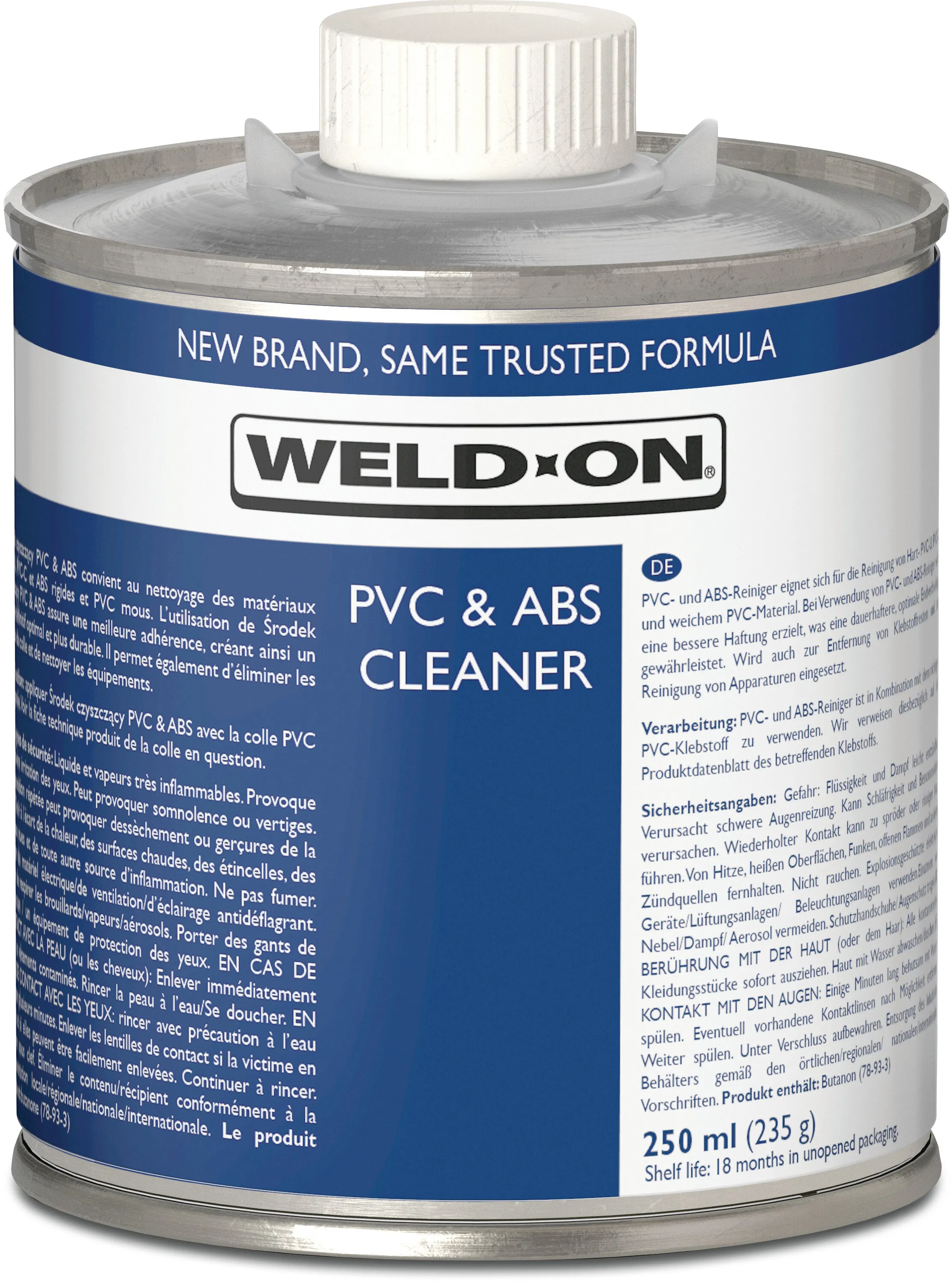 Weld-On Solvent cleaner 0,65ltr type SabaClean PVC & ABS label EN/DE/NL/FR