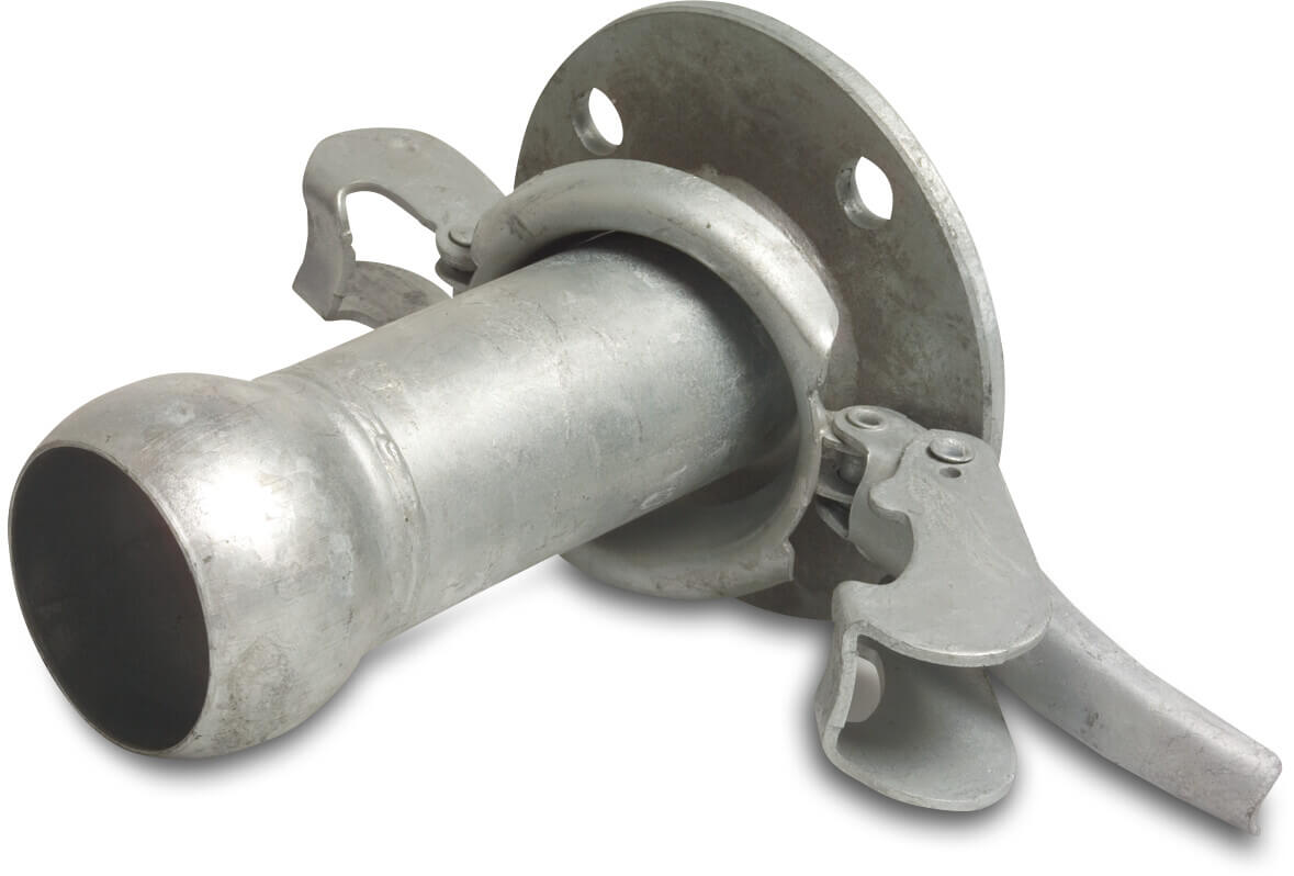 Snabbkoppling stål galvaniserad 108 mm x DN150 hane del Bauer x fläns PN10 type Bauer S70