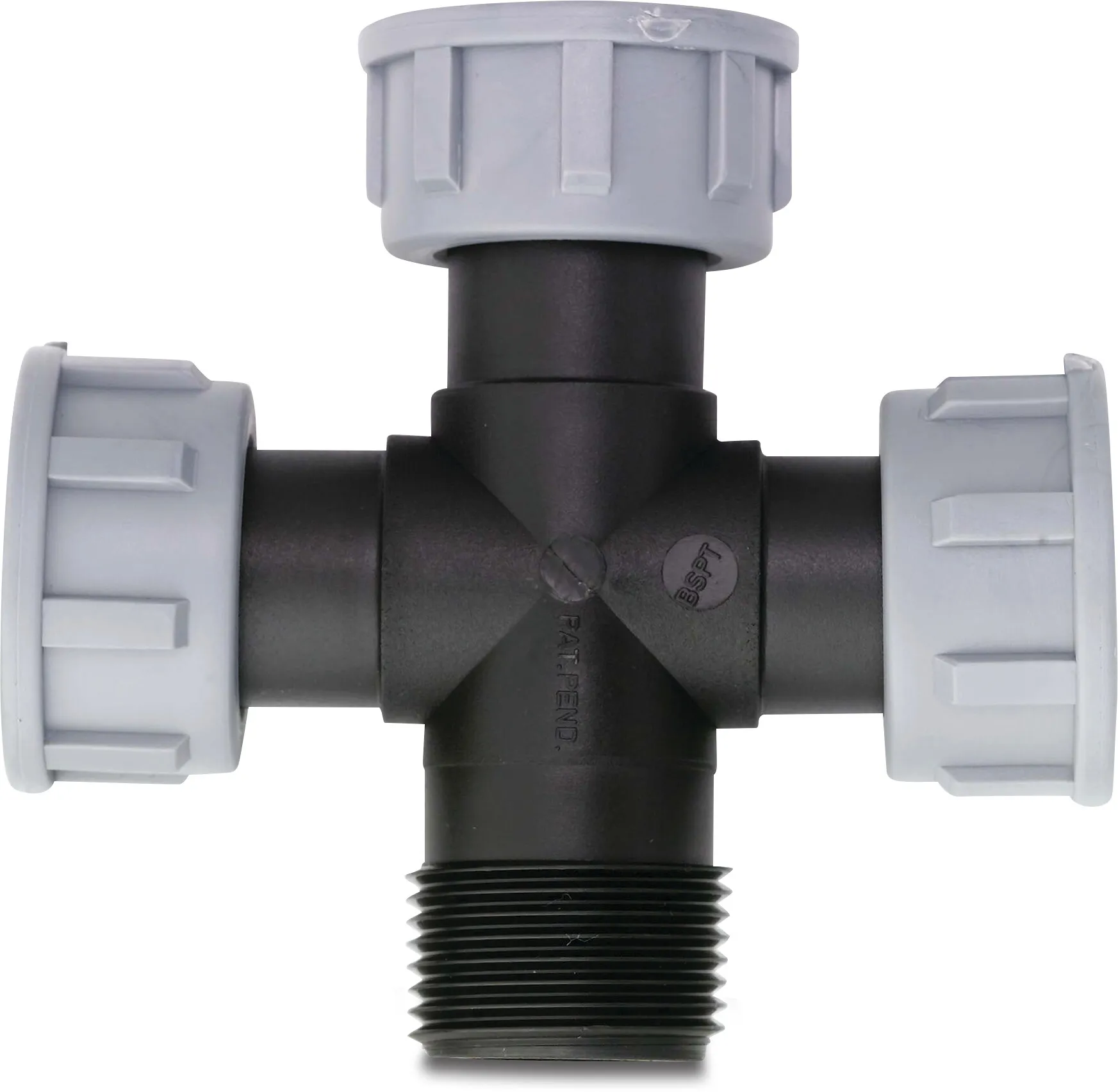 Tavlit Swivel croix à 90° PP 1" filetage femelle x filetage femelle x filetage femelle x filetage mâle 10bar type with O-ring