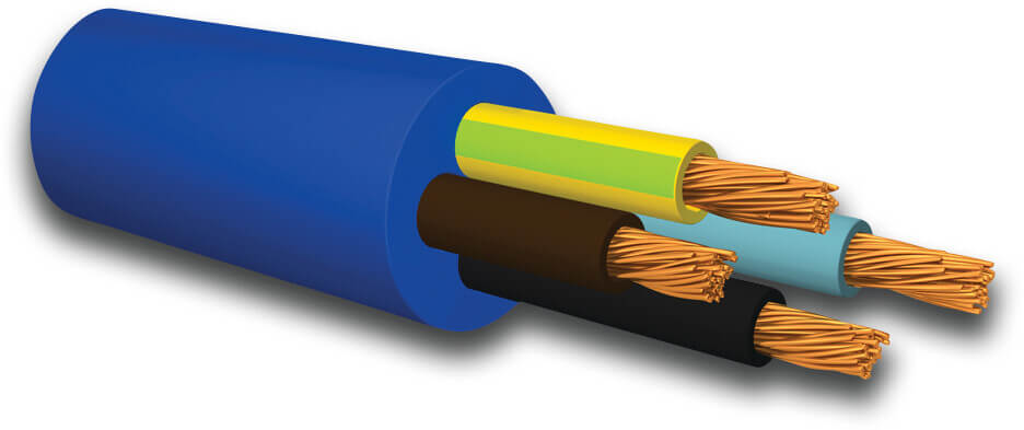 Round cable blue KTW/WRAS type 4 x 2,5 mm² Aquarius 500 m
