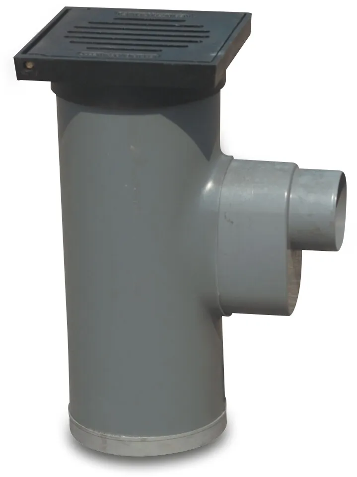 Drain for tiled path PVC-U 250 mm x 125 mm spigot grey