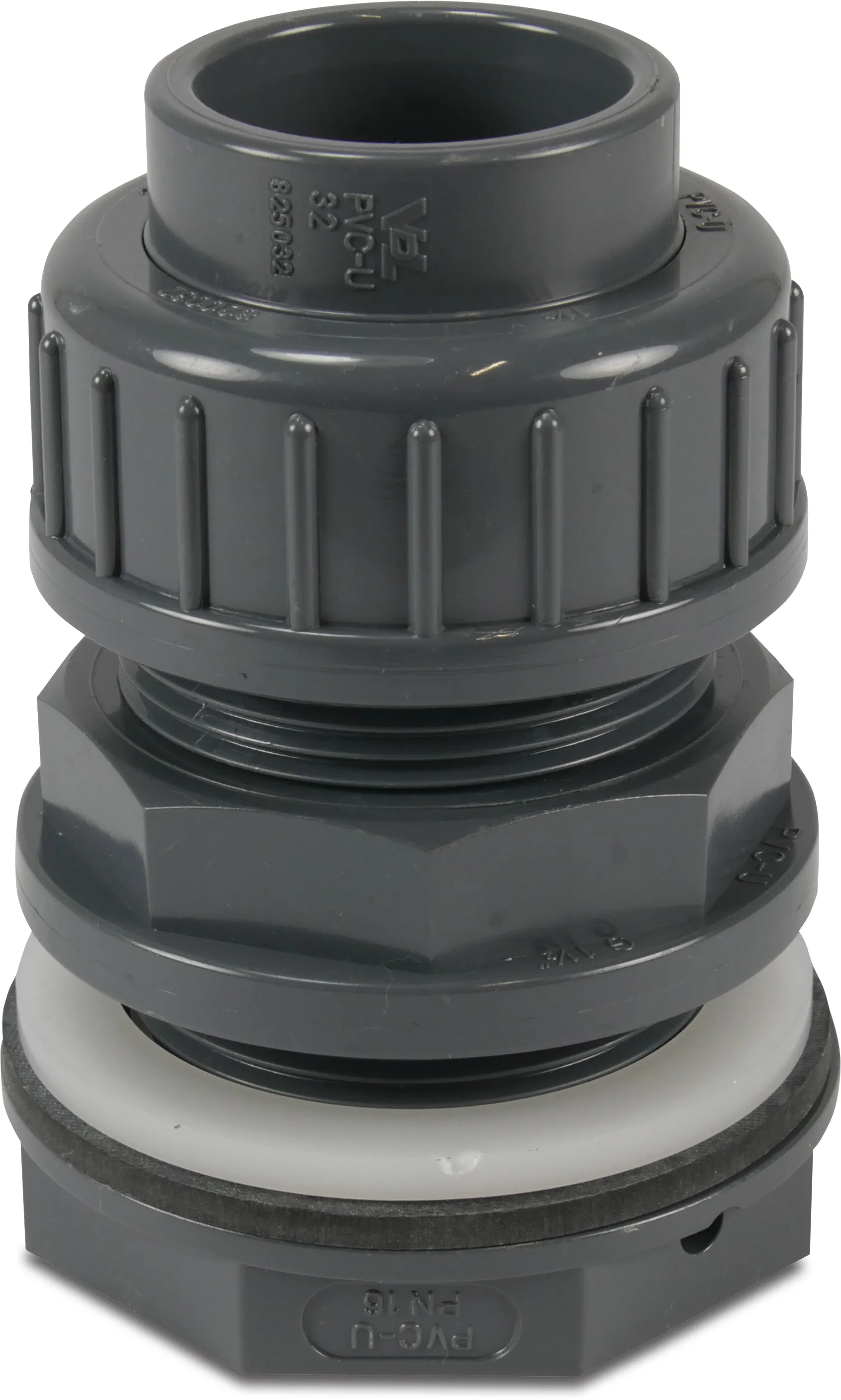 VDL Durchführung PVC-U 16 mm x 3/4" Grau