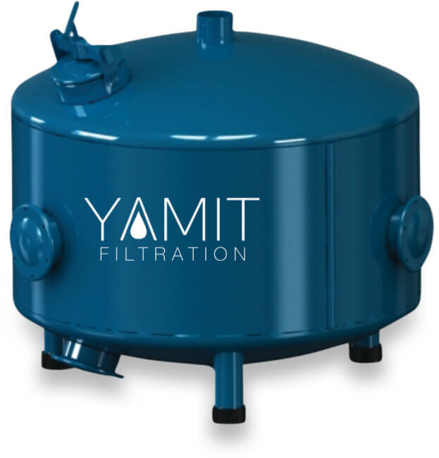 Yamit Sandfilter carbon steel ST37.2 epoxy belægning 36" Victaulic 8bar DN80 blå type F650