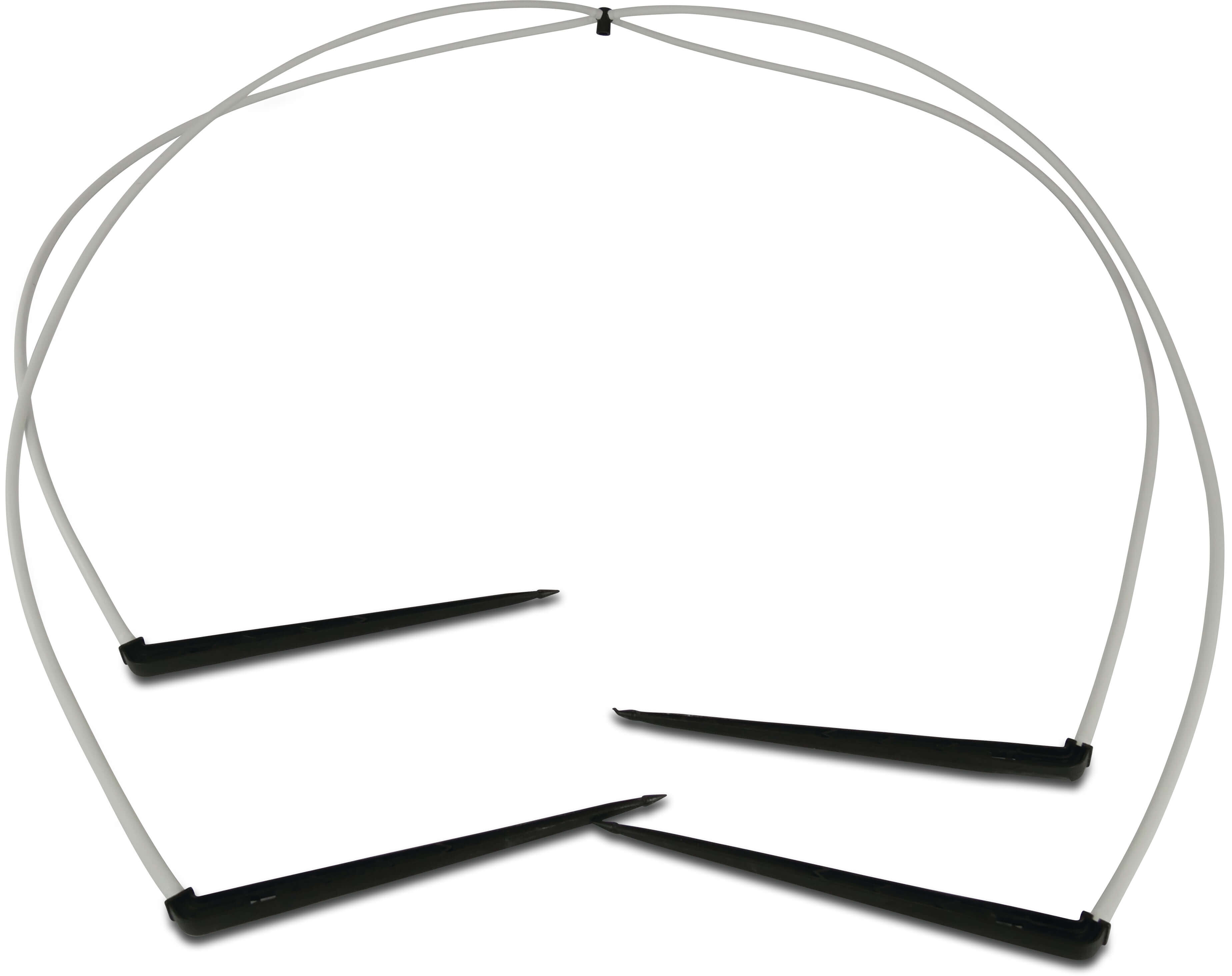 NaanDan 4-way manifold plastic taper F 80cm black/white type Click Tif, tubing with angle labyrinth stake