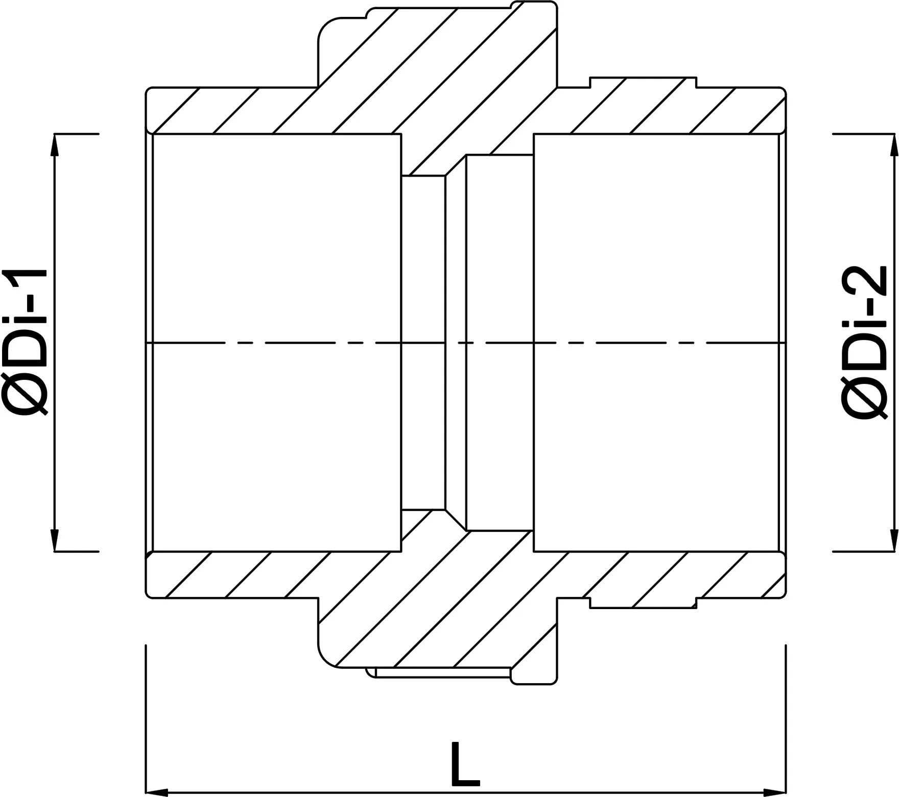 VDL Union coupler PVC-U 25 mm glue socket 16bar grey type A