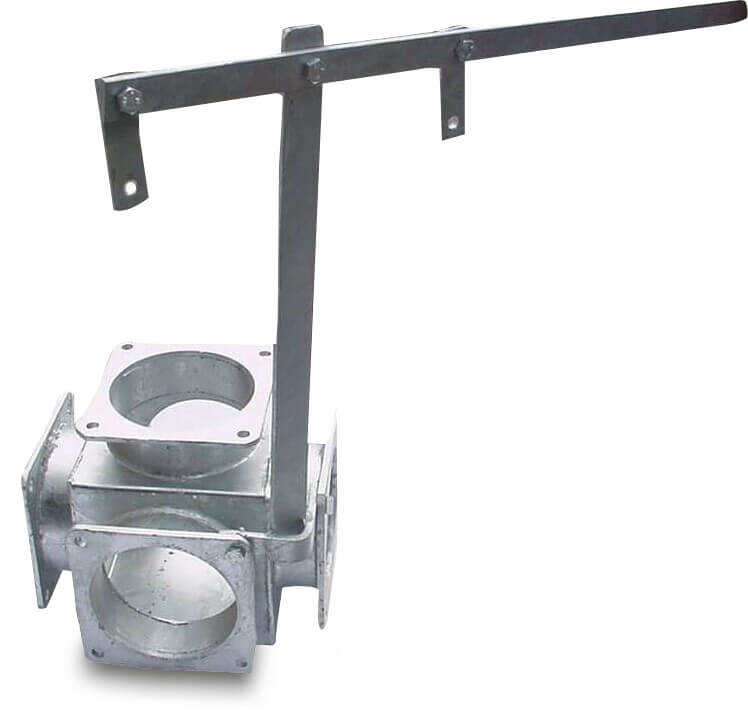 5-way distributor steel galvanised 8" square flange DN200