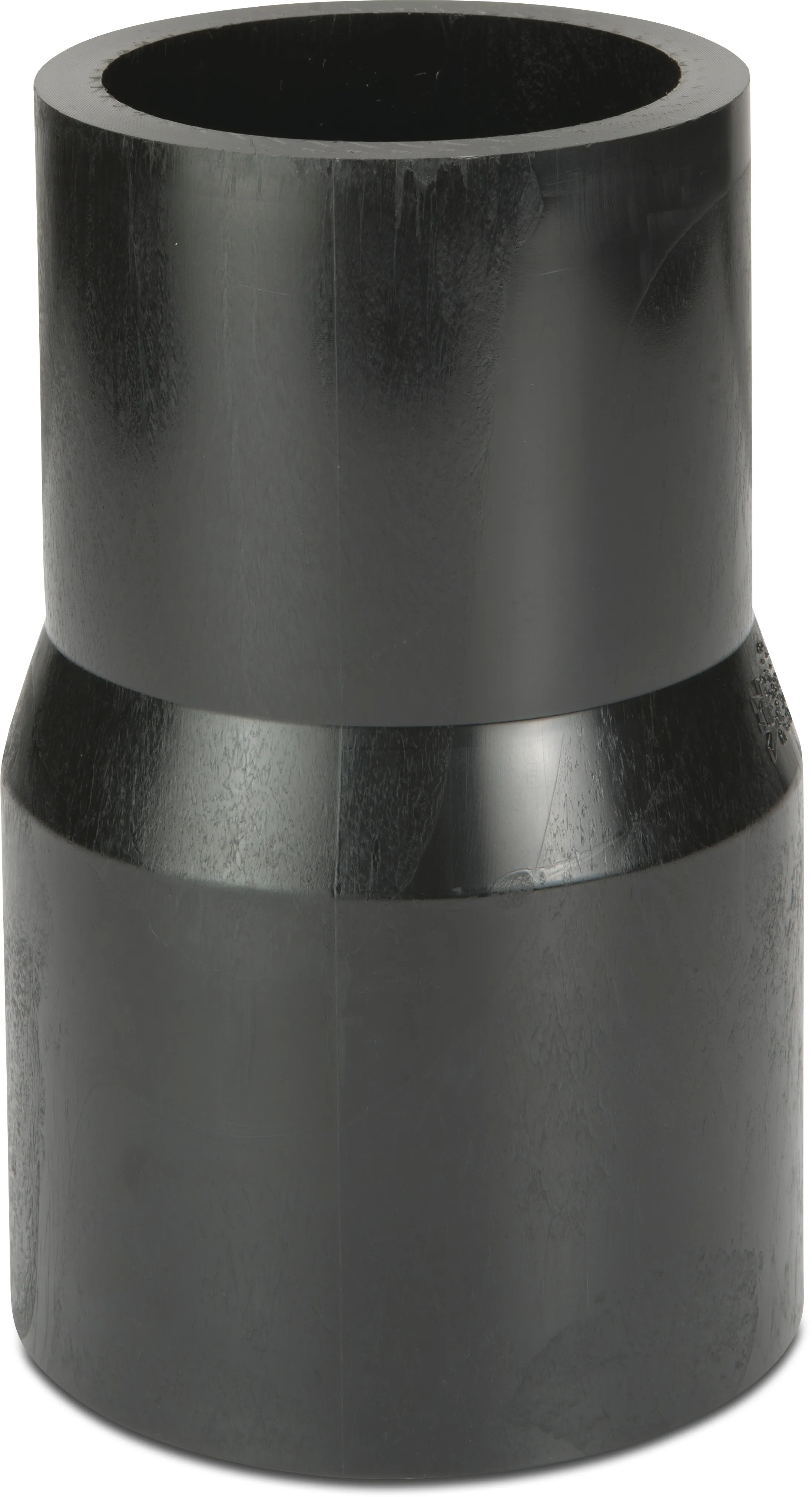 VDL Concentric reducer PE100 90 mm x 63 mm spigot SDR11 10bar 16bar black DVGW/KIWA