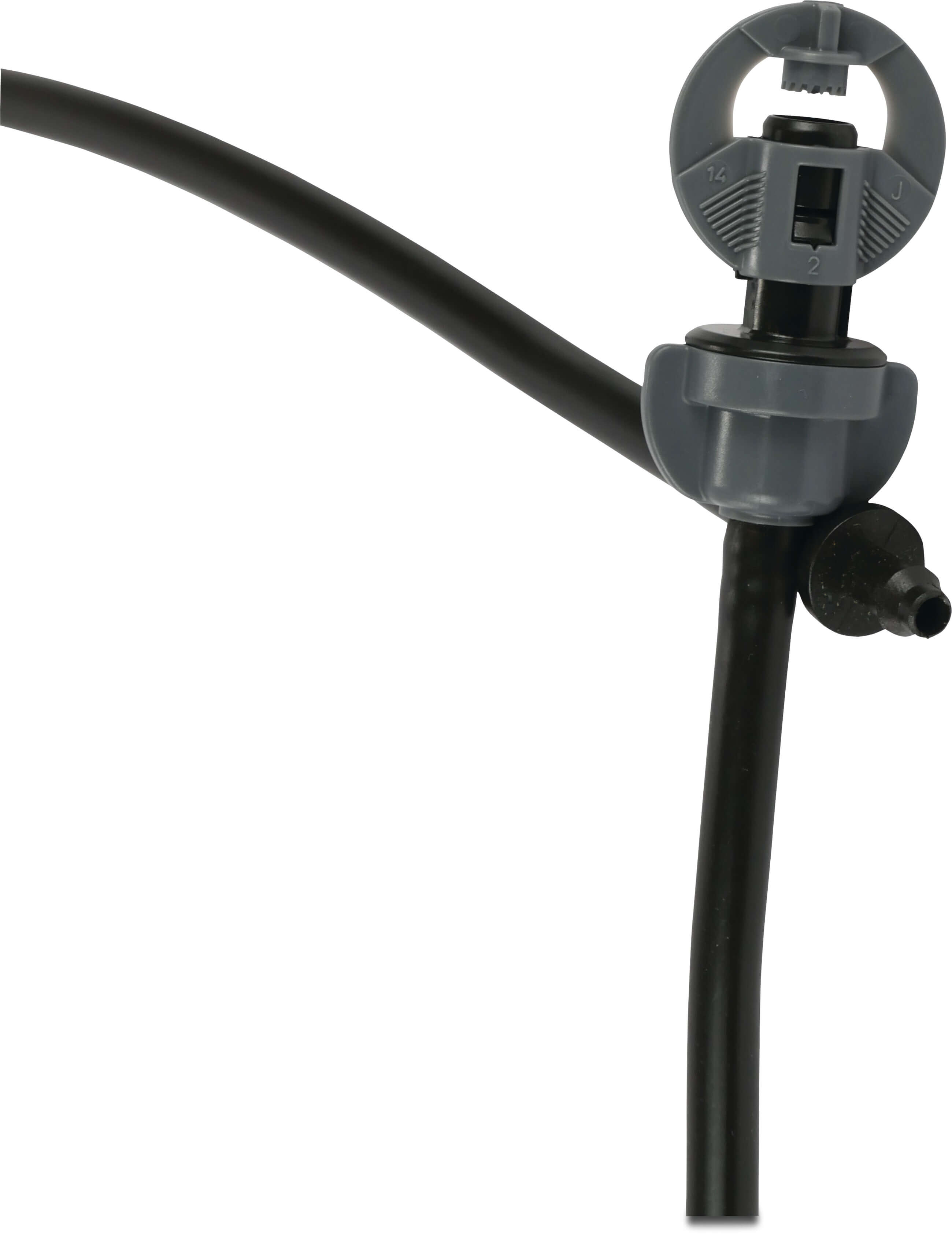 NaanDan Mikrosprinkler med PES slange plastik 4/7 mm indstik 1.05 mm 360° 60cm orange type Smart Jet PC "J"-16 jets