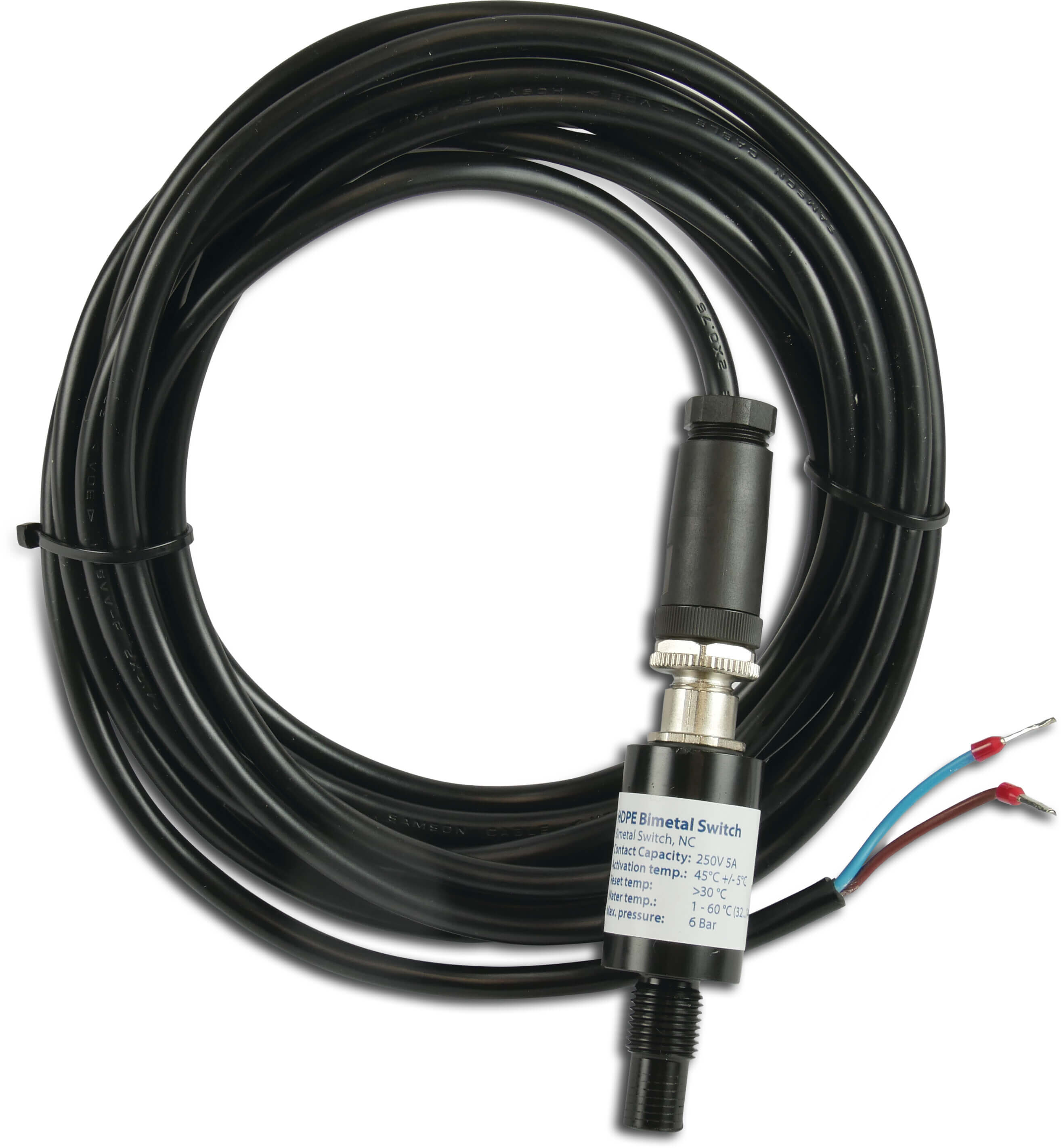 VGE Temperature Switch 45'C bi-metal, HDPE