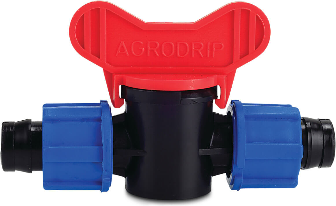 Mini plug valve PP 17 mm tape black