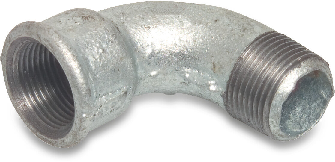 Profec Nr. 1A Bend 90° cast iron galvanised 1 1/2" female thread x male thread 25bar DVGW