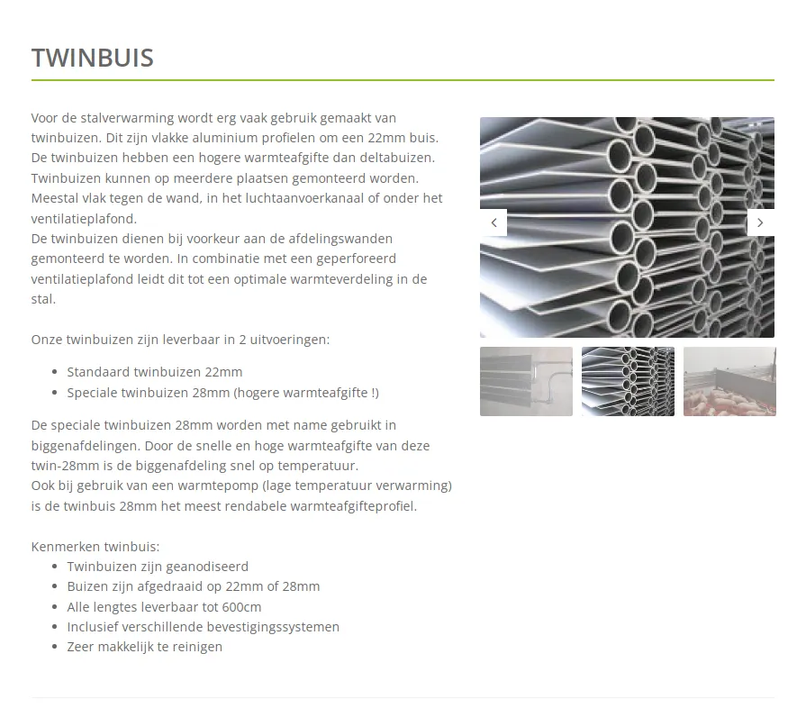 Twin pipe aluminium anodized 22 mm plain 6m