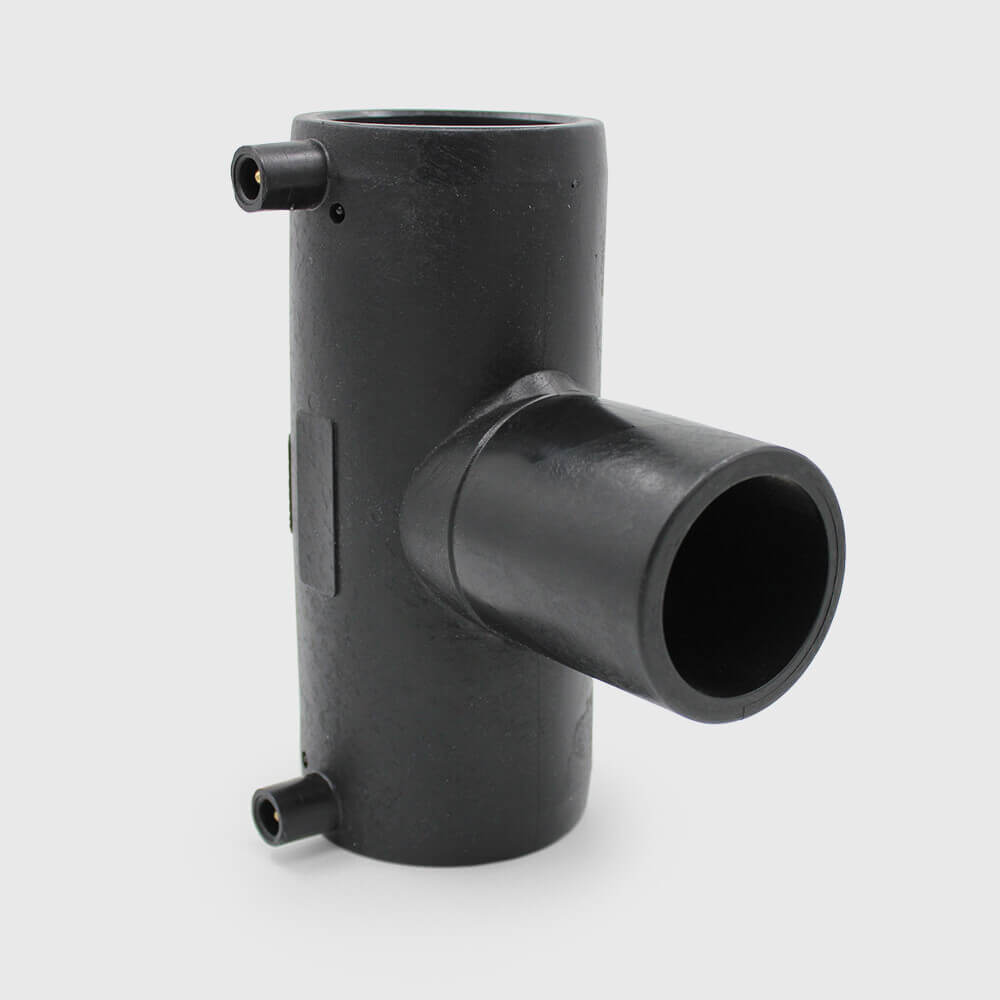 Profec T-Stück 90° PE100 225 mm Elektroschweißmuffe x Stutzen x Elektroschweißmuffe SDR11 40VAC 10bar 16bar Schwarz DVGW