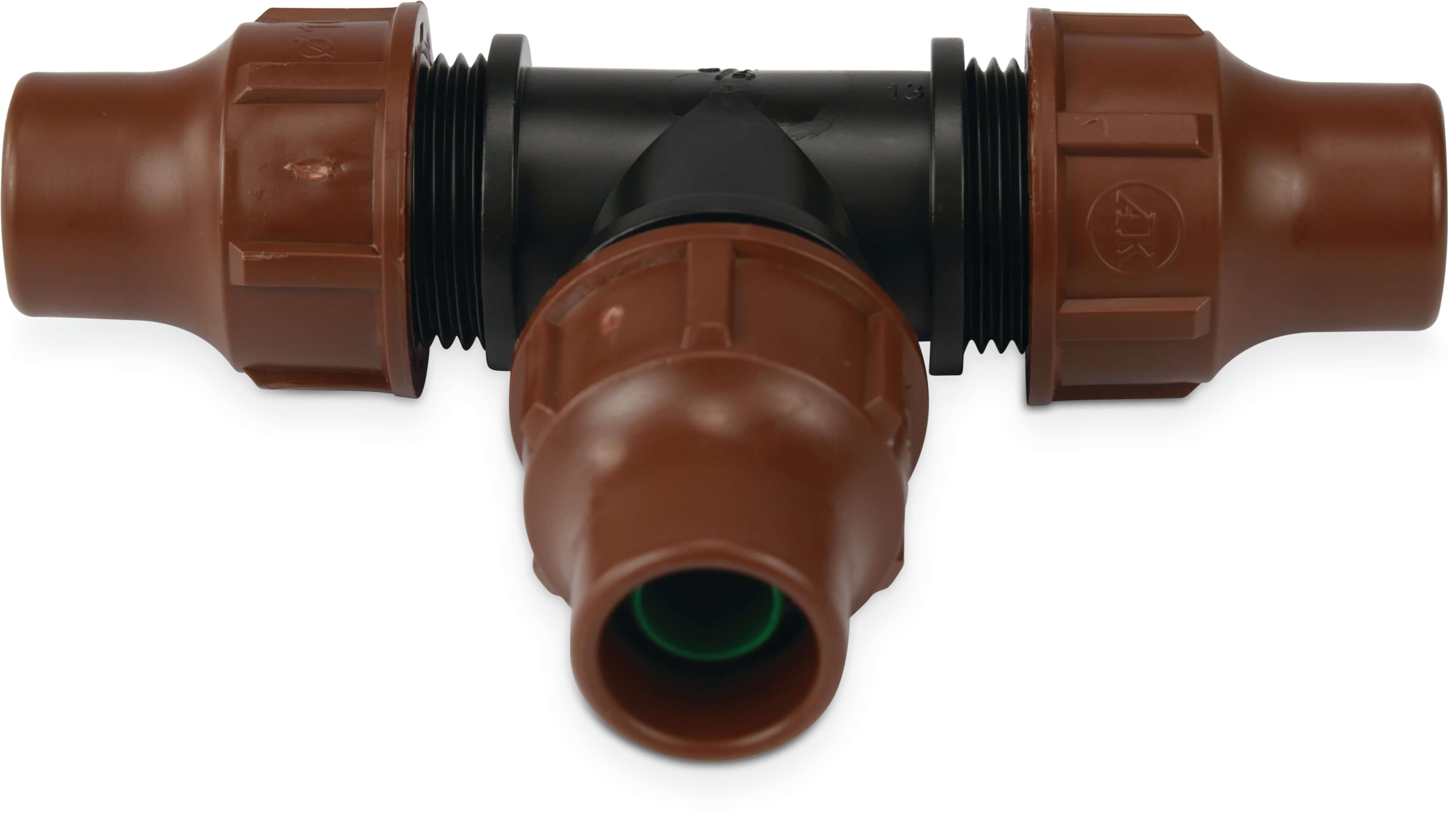 T-stykke PP 16 mm spænd brun type BF-32 lock
