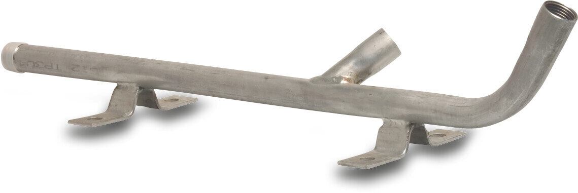 Beslag til drikkeautomat 30° rustfri stål 304 1/2" udvendig gevind x indvendig gevind x indvendig gevind 500 mm