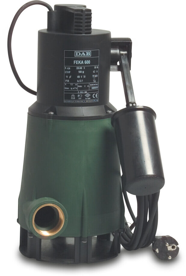 DAB Submersible pump fibre-reinforced plastic 1" female thread 3,1A 230VAC green type Feka 600 M-NA