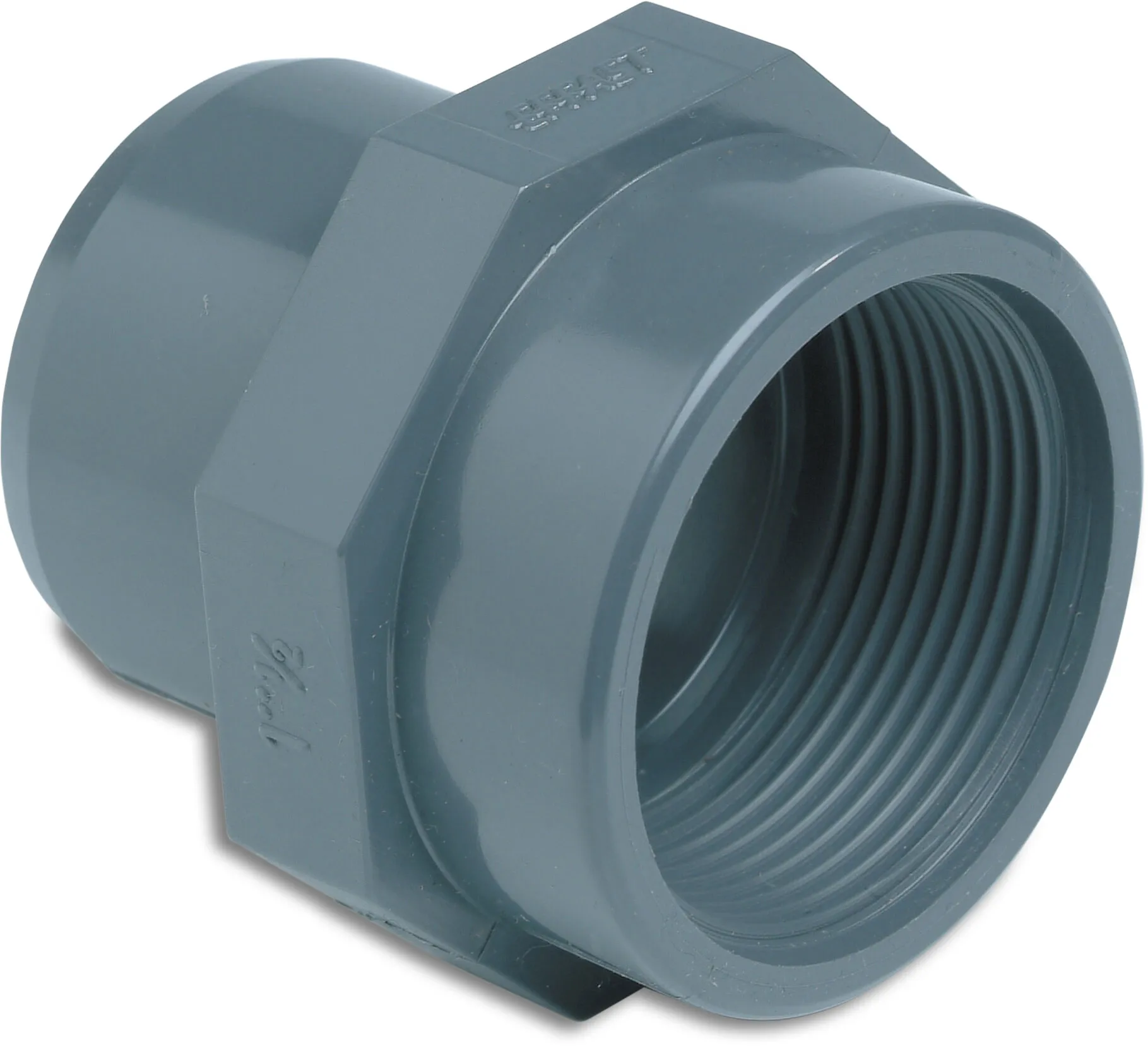 Profec Adaptor bush PVC-U 2 1/2" imperial glue spigot x female thread 10bar grey WRAS