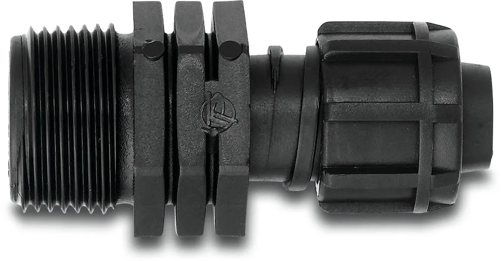 Tavlit Adapter PP 16/17 mm x 3/4" Tape x Außengewinde 10bar Schwarz