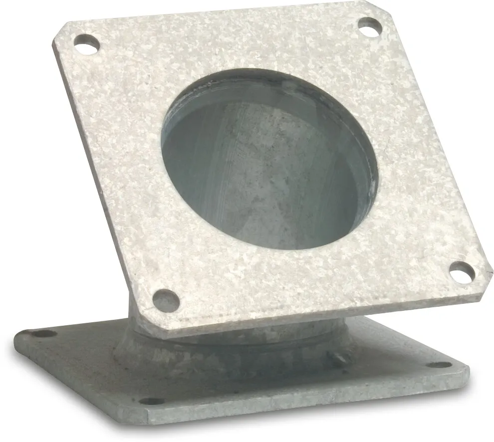 Bend 45° steel galvanised 5" square flange