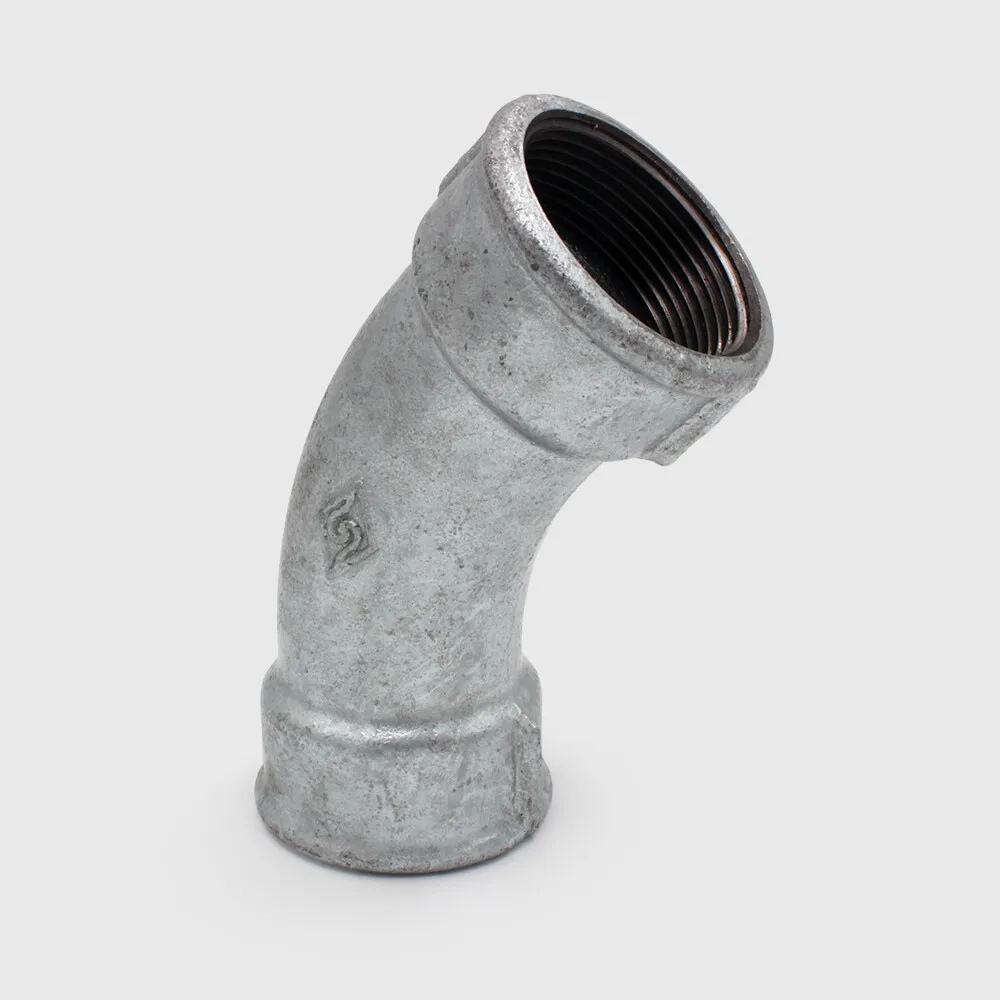 Profec Nr. 41 Bend 45° cast iron galvanised 1 1/2" female thread 25bar DVGW