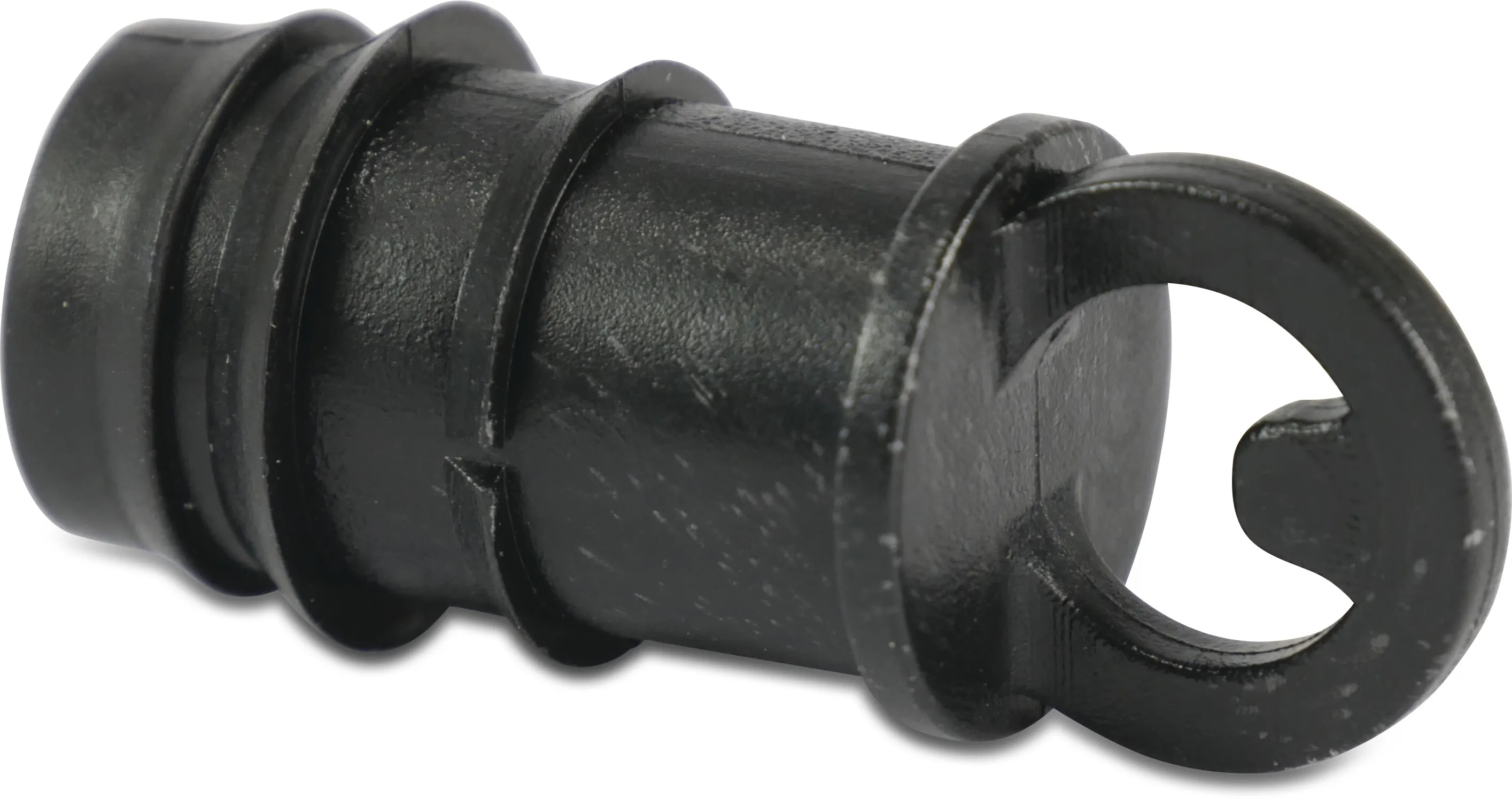Plug POM 16 mm barbed 4bar black
