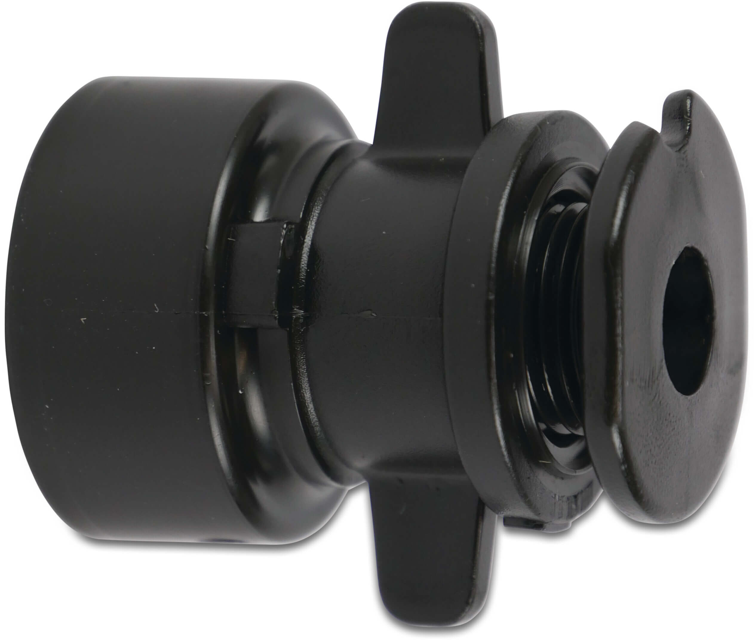 Lay flat adaptor PP 1/2" female thread 6bar black