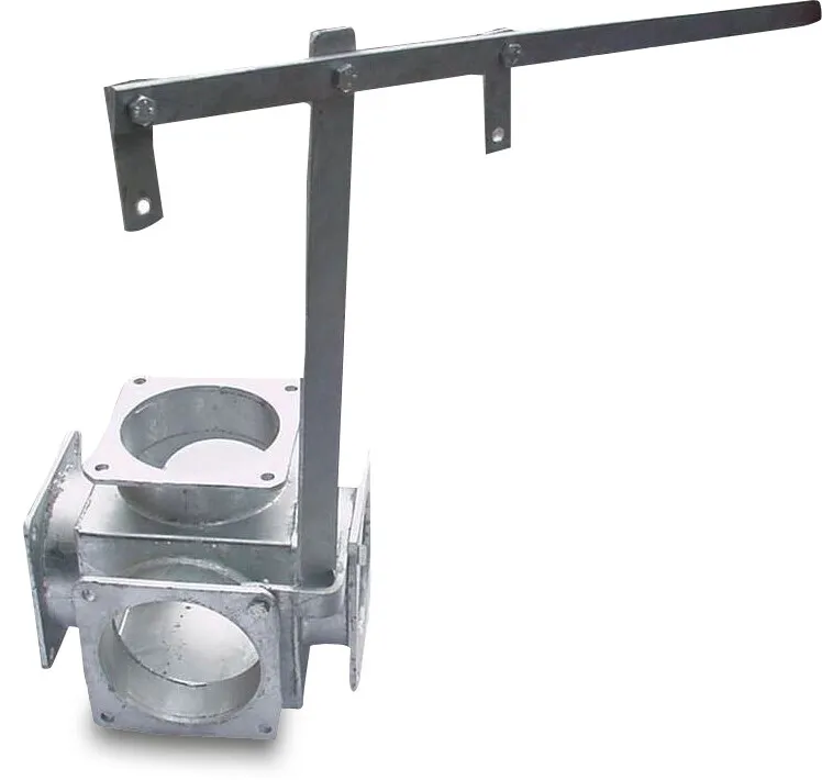 5-way distributor steel galvanised 6" square flange DN150