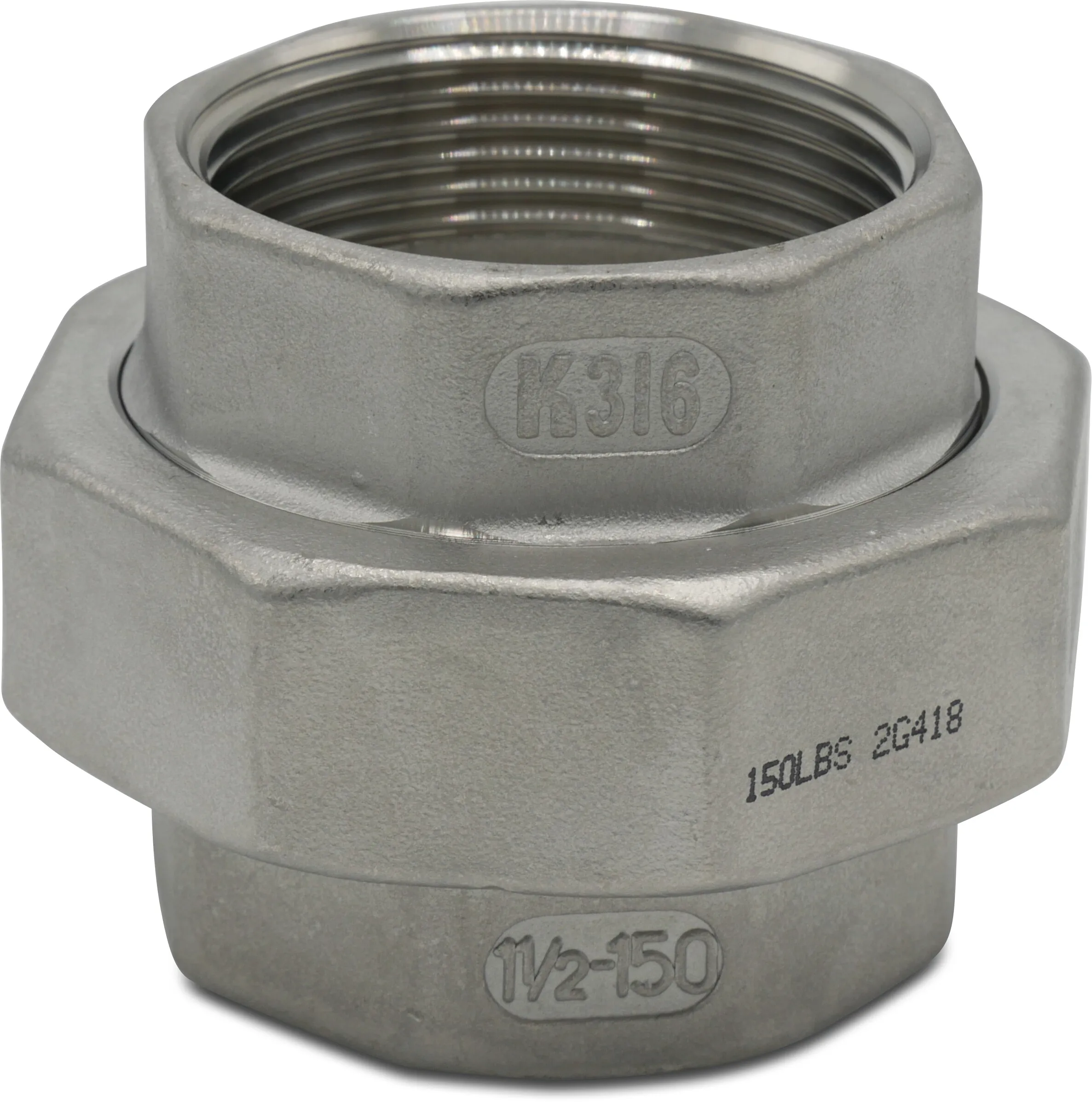 Profec Nr. 330 Koppeling RVS 316 10 bar binnendraad type vlak