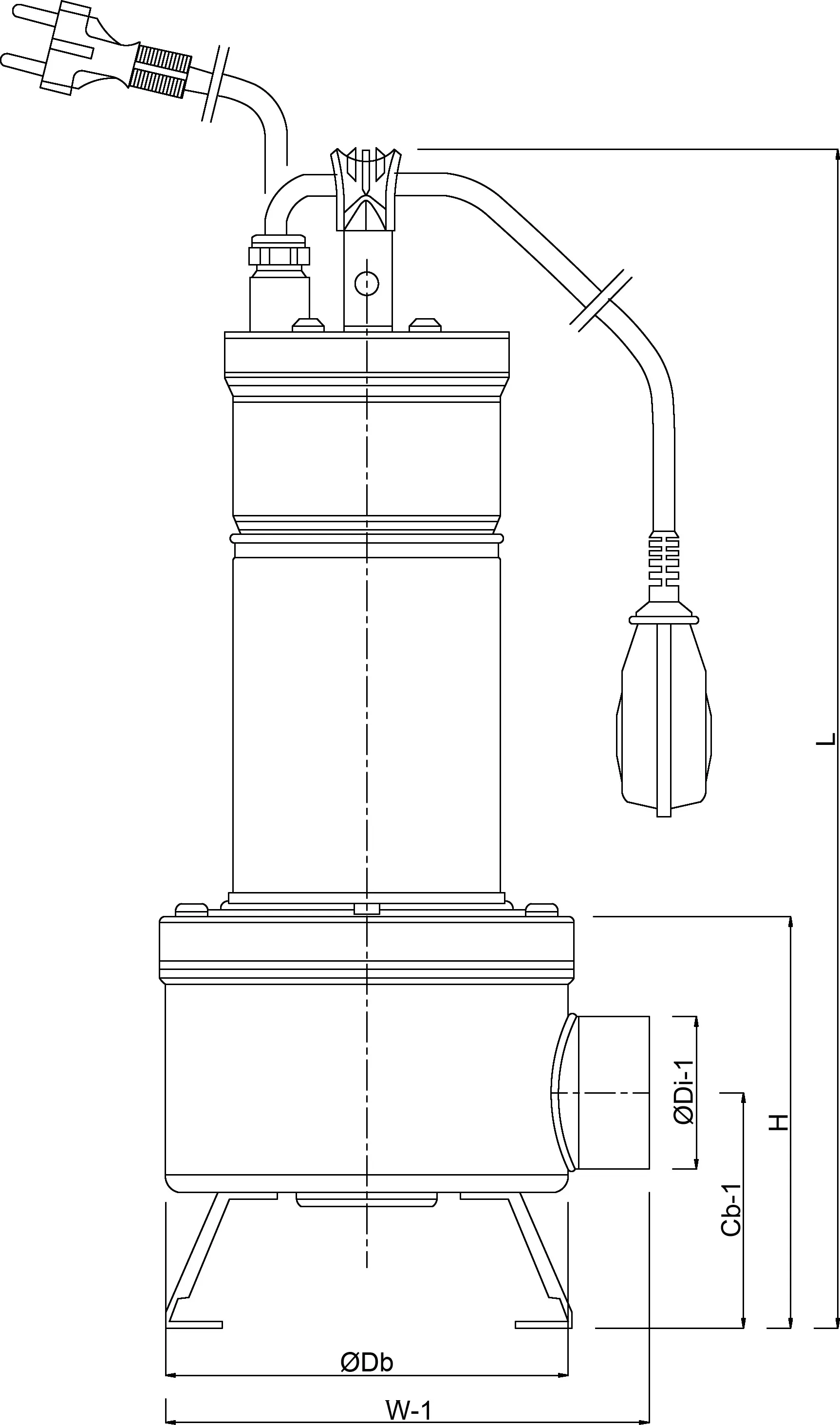 DAB Submersible pump stainless steel 304 2" female thread 6,63A 230VAC stainless steel type Feka VS 1000 M-A with float switch